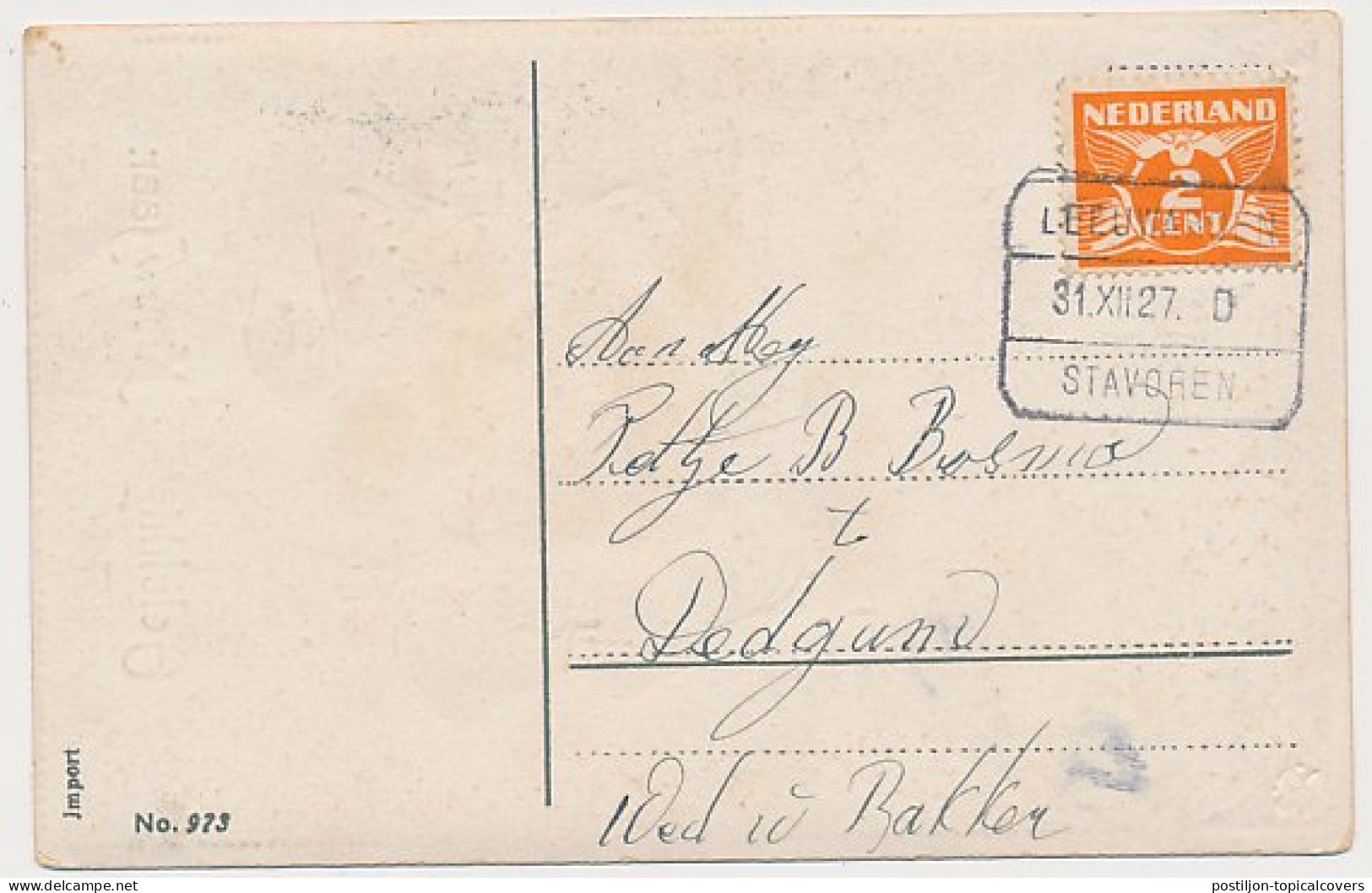 Treinblokstempel : Leeuwarden - Stavoren D 1927 - Ohne Zuordnung