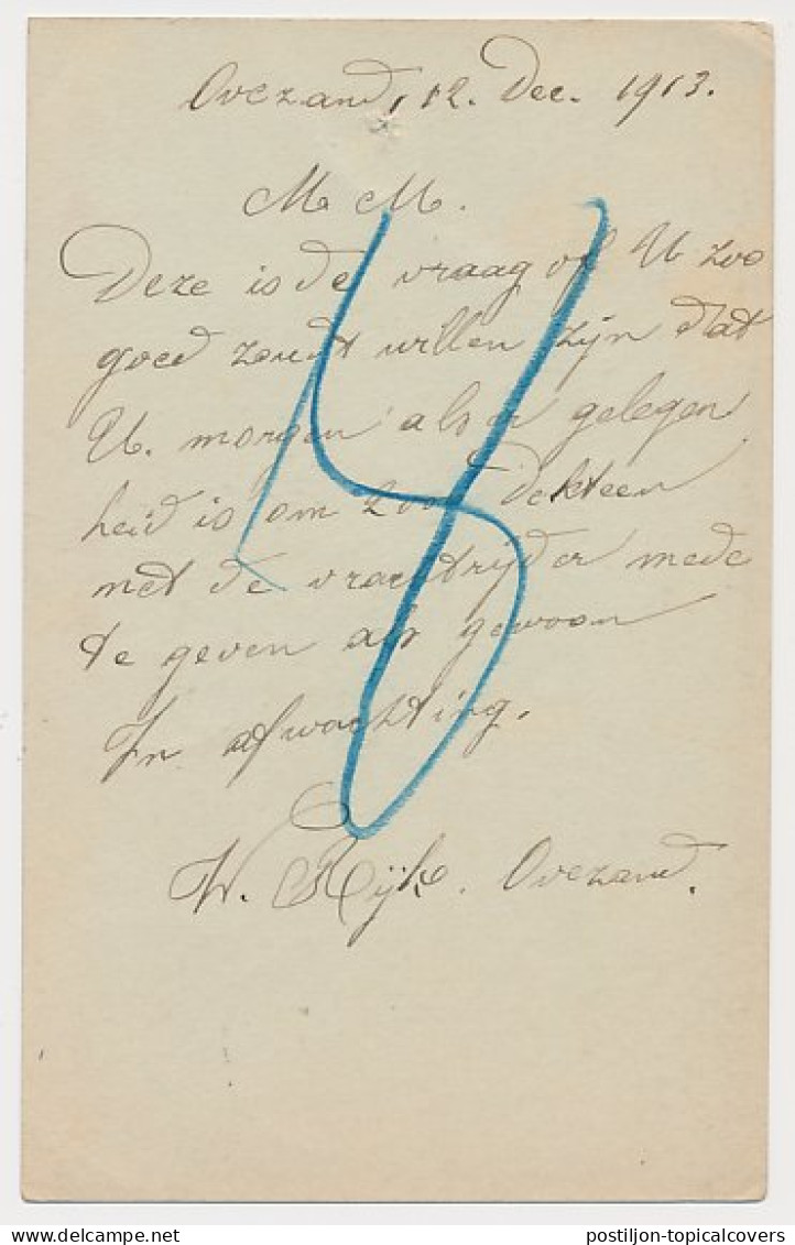 Firma Briefkaart Ovezand 1913 - Rund- En Varkensslagerij - Non Classés