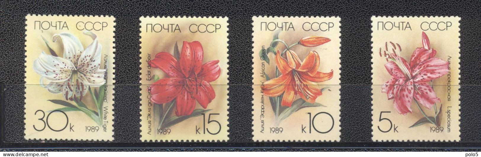 URSS 1989-Lilies Set (4v) - Unused Stamps