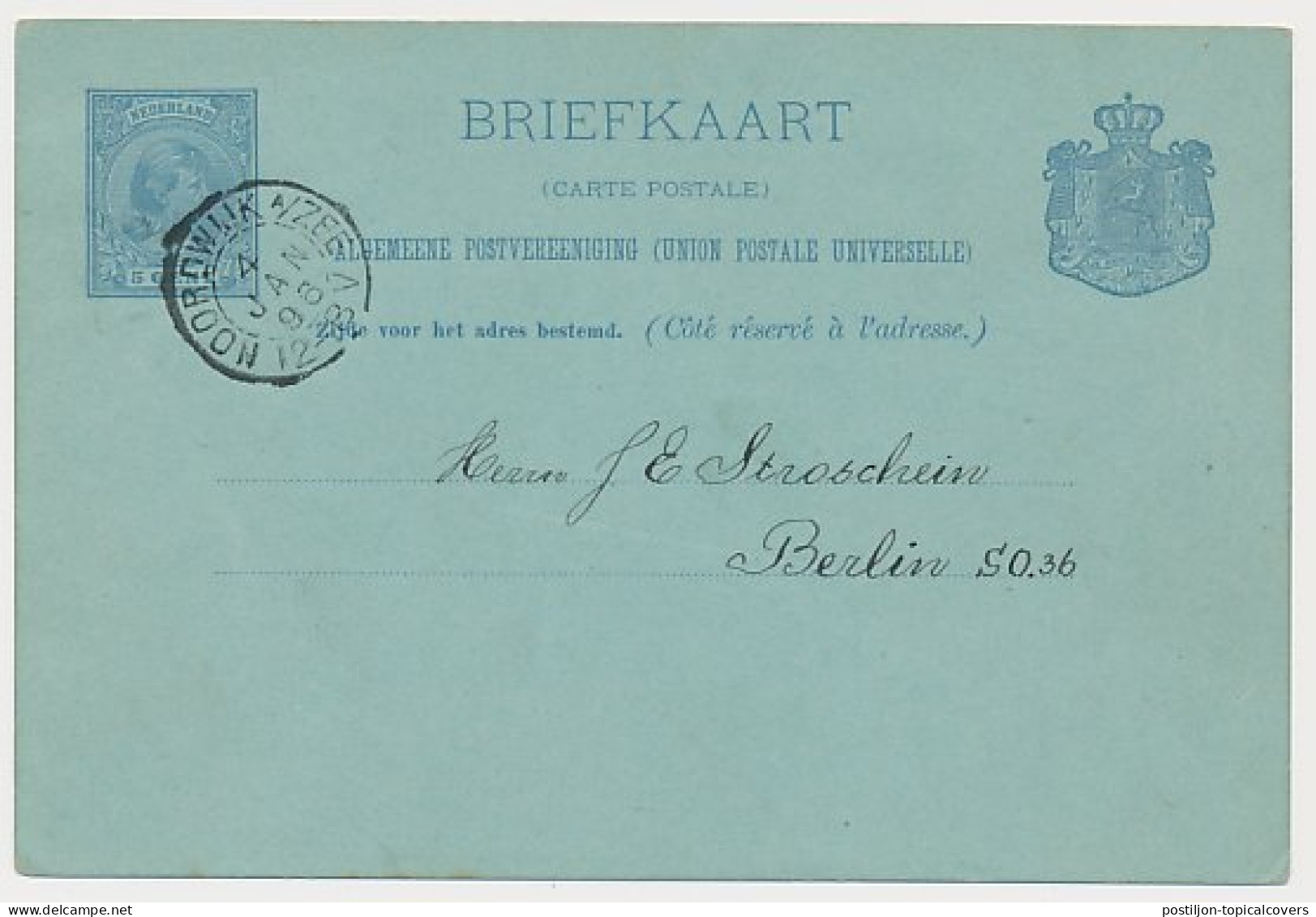 Kleinrondstempel Noordwijk A/Zee 1896 - Non Classés