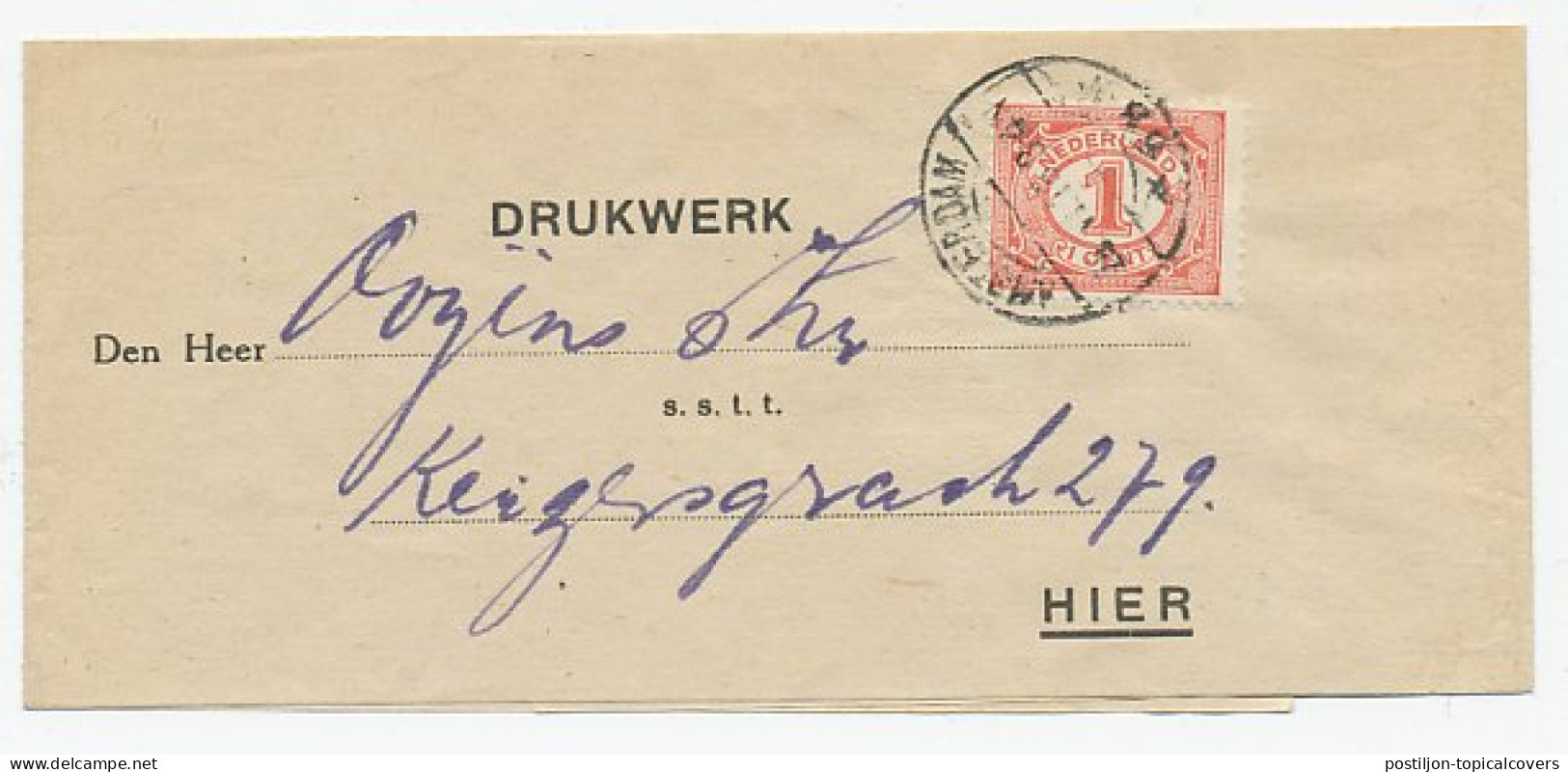 Em. 1899 Locaal Te Amsterdam - Drukwerk Wikkel - Ohne Zuordnung