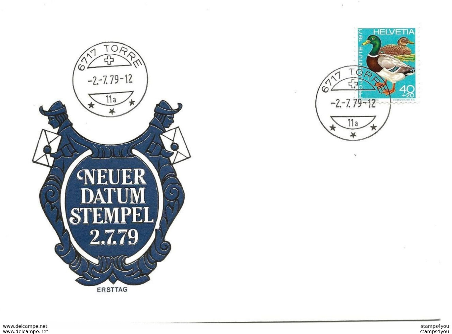 272 - 98 - Enveloppe Avec Nouveau Cachet à Date  6717 Torre 1979 - Postmark Collection