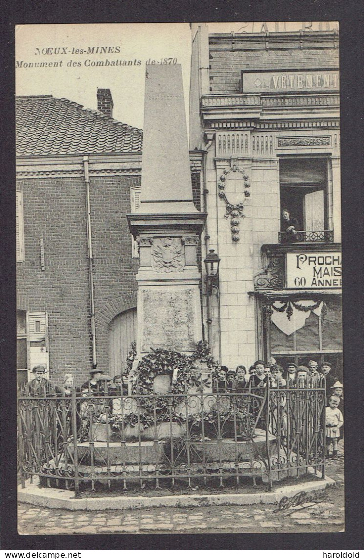 CP DPT 62 - NOEUX LES MINES - MONUMENT DES COMBATTANTS DE 1870 - Noeux Les Mines