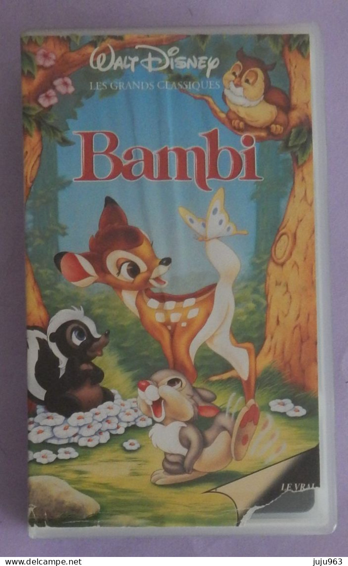 VHS "BAMBI" DE WALT DISNEY  OCCASION - Dessins Animés