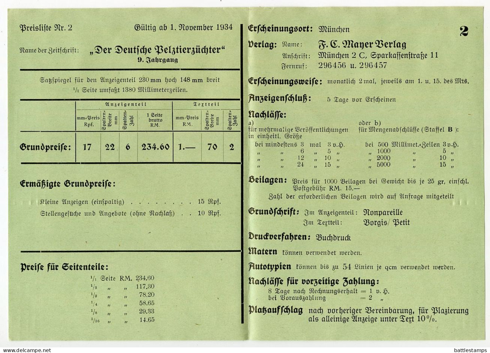 Germany 1935 Cover & Letter; München, Die Deutscher Pelztierzüchter To Schiplage; 3pf. Hindenburg Mourning Stamp - Briefe U. Dokumente