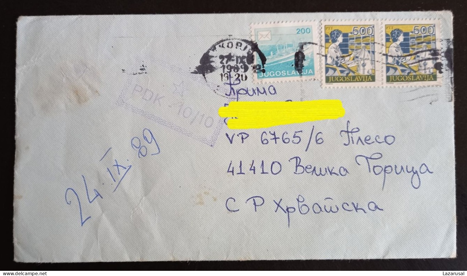 #P1    Military Post - Yugoslavia Croatia - Velika Gorica 1989   Censored, CENSOR - Covers & Documents