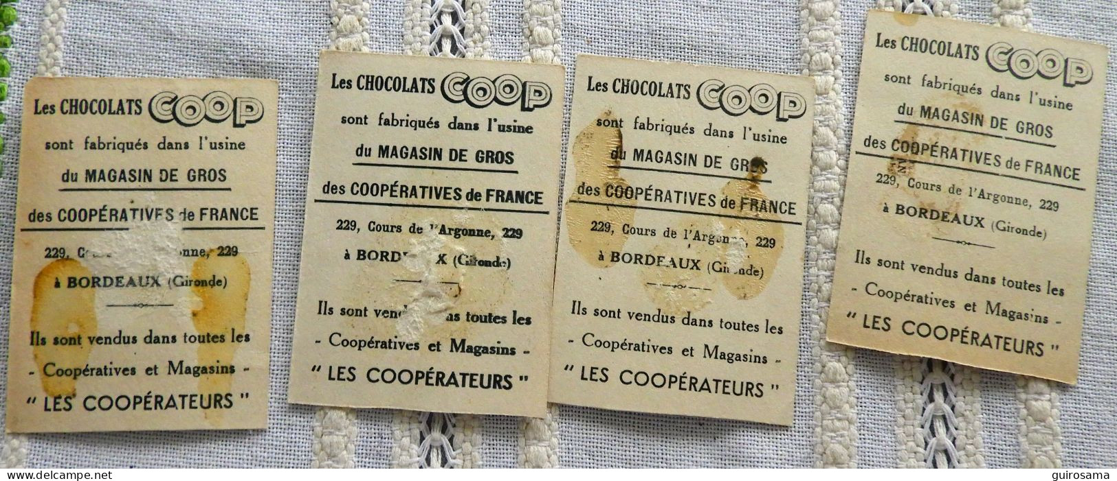 Lot De 4 : Chocolat Coop : Costumes : N°80,84,104,119 - Autres & Non Classés