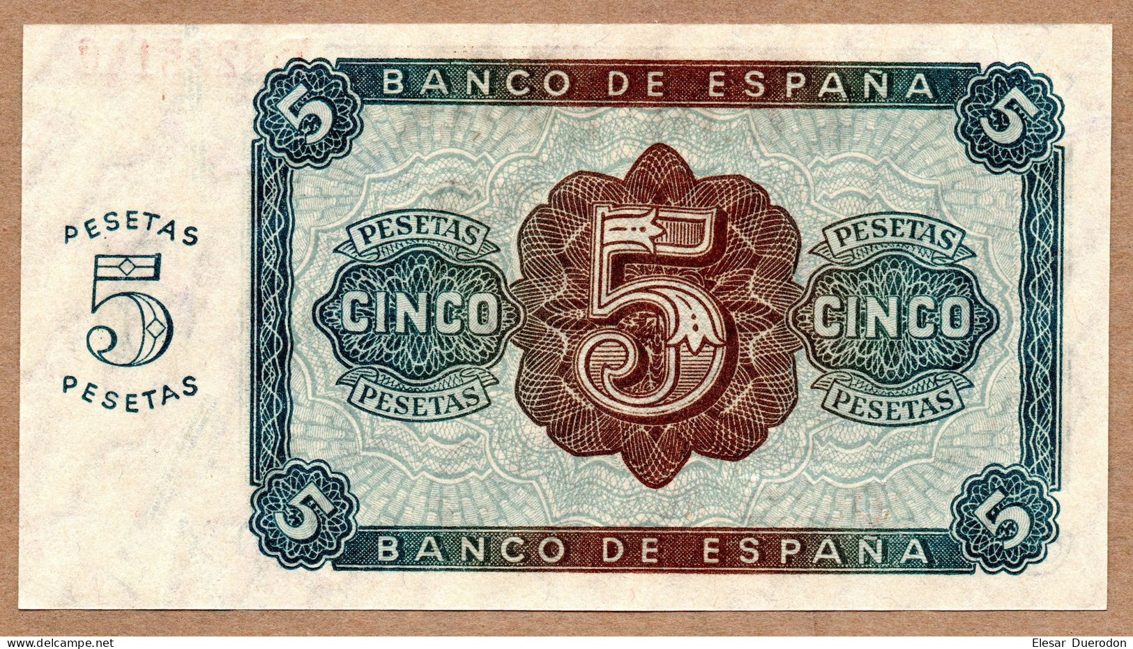 Un Billete De 5 Pesetas De 1938. S/C. - 5 Pesetas