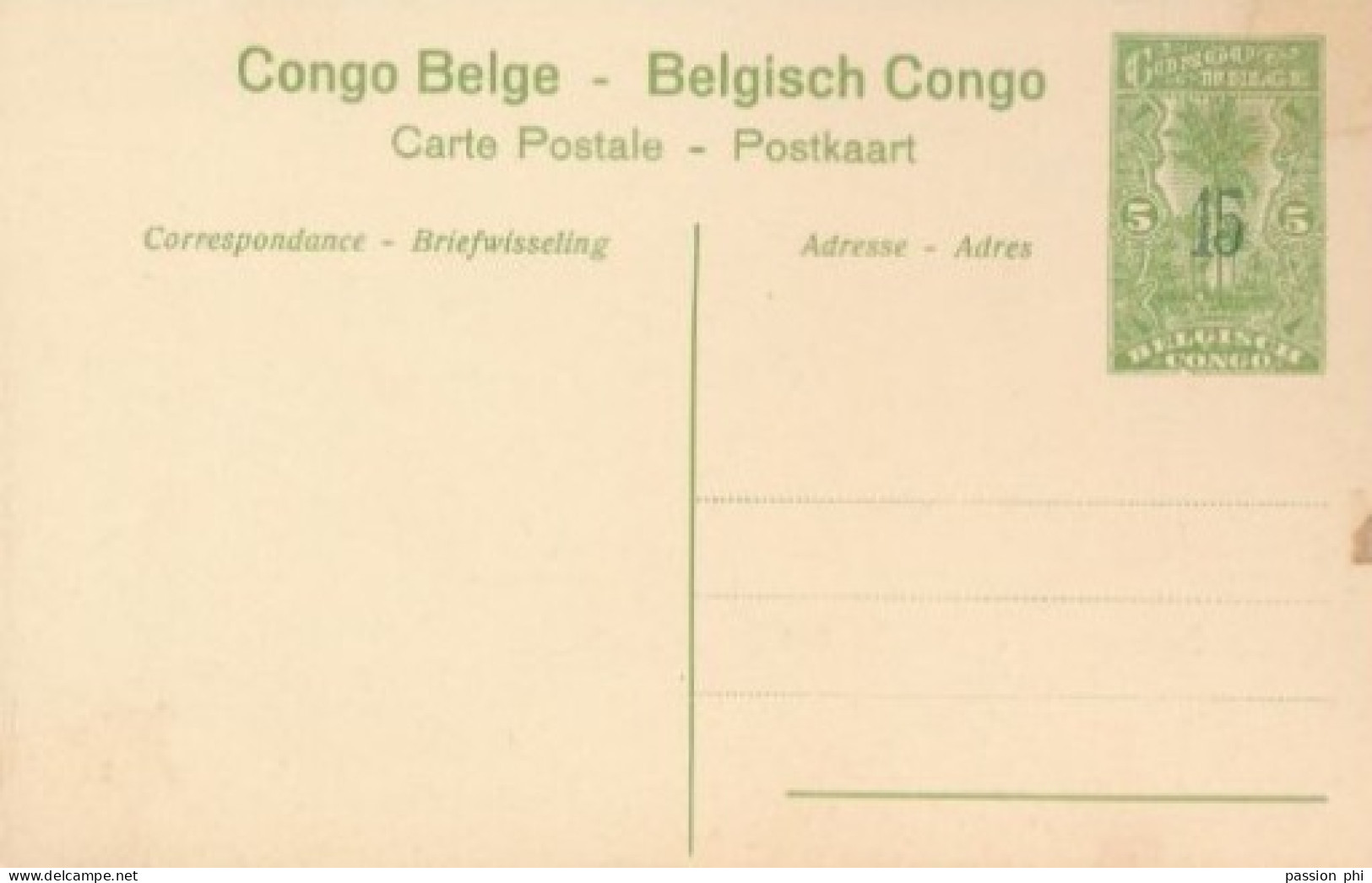 ZAC BELGIAN CONGO  PPS SBEP 52 VIEW 34 UNUSED - Ganzsachen