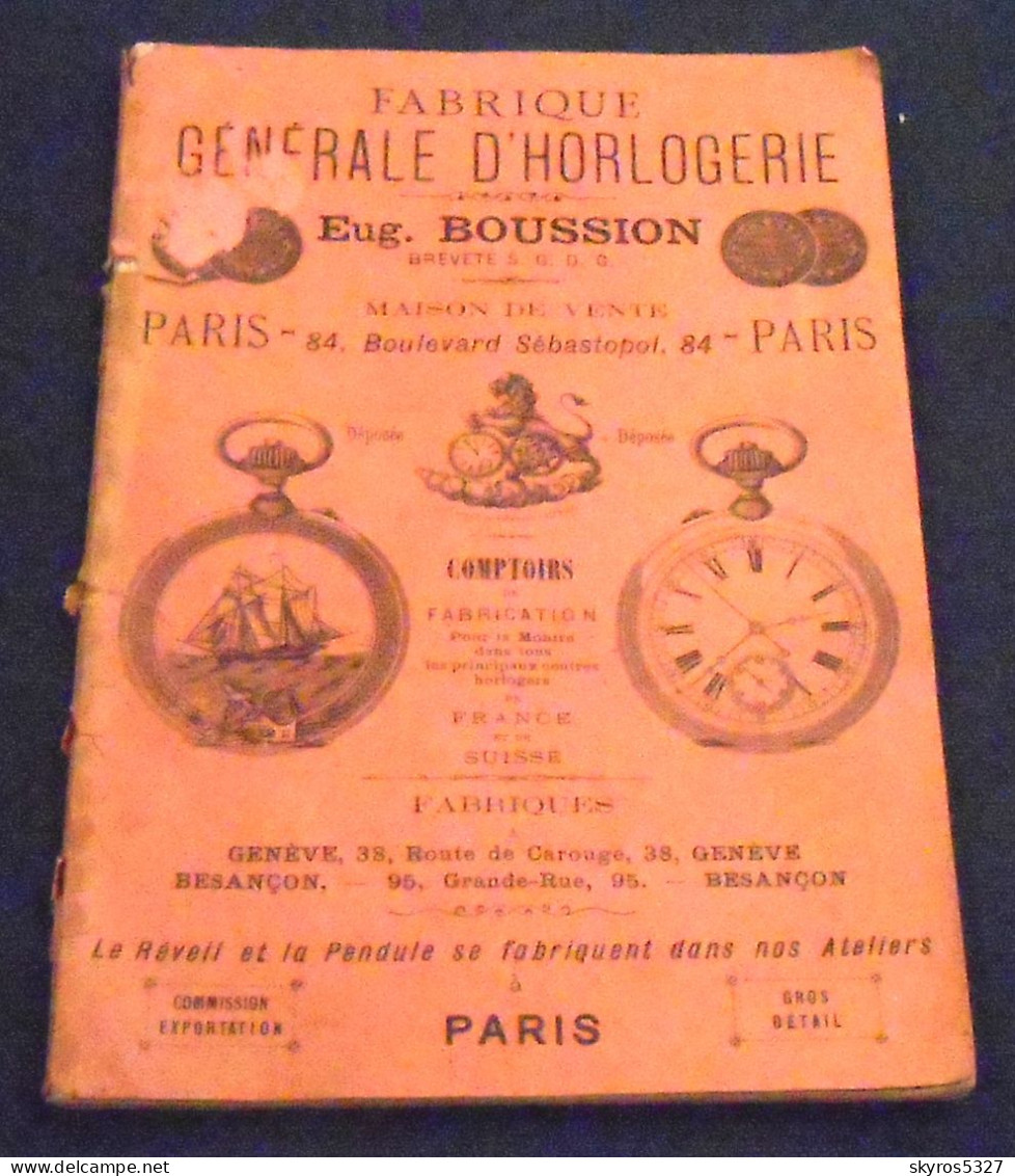 Catalogue Fabrique Générale D’Horlogerie Eugène Boussion - 1801-1900