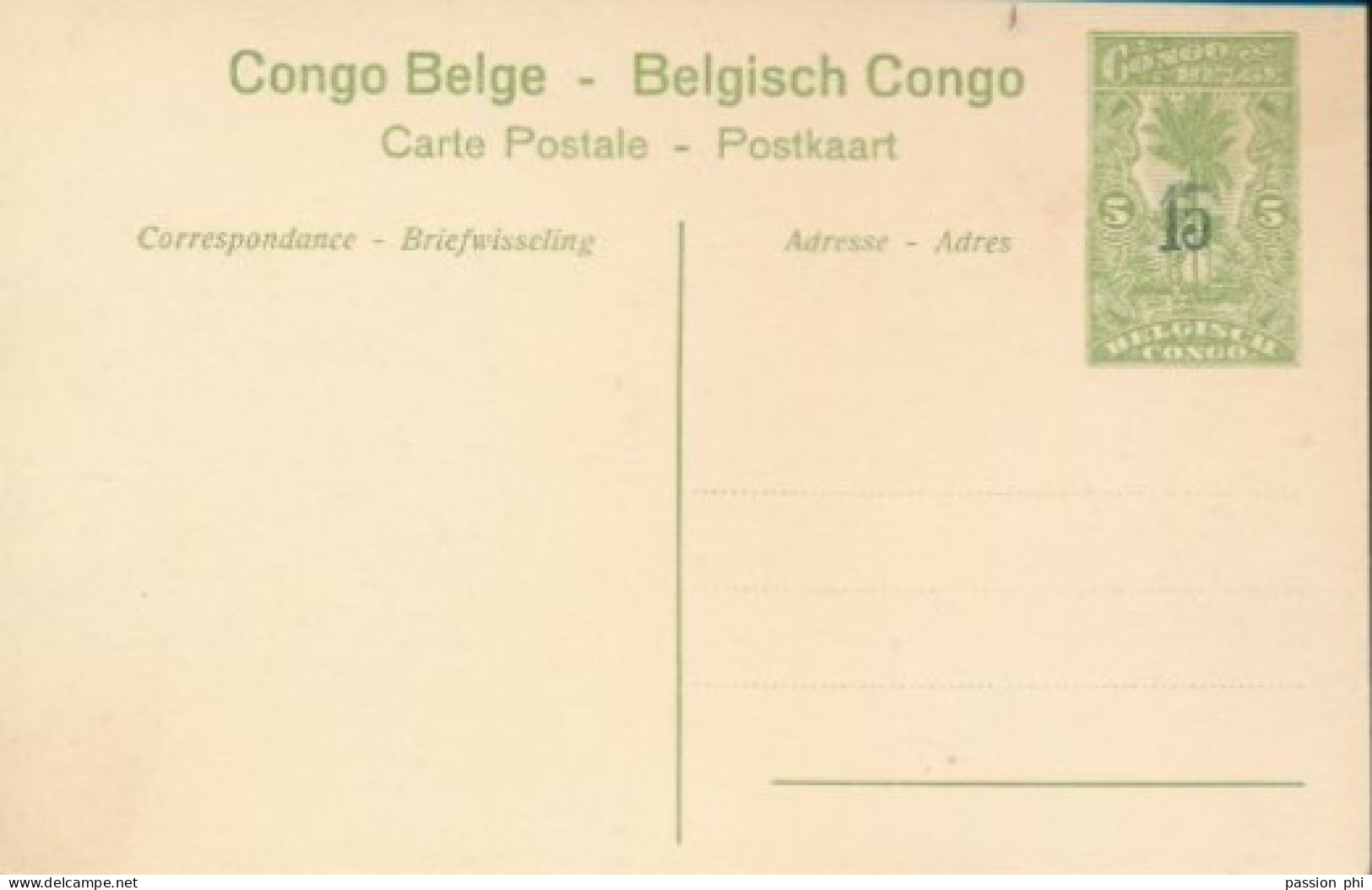 ZAC BELGIAN CONGO  PPS SBEP 52 VIEW 35 UNUSED - Interi Postali