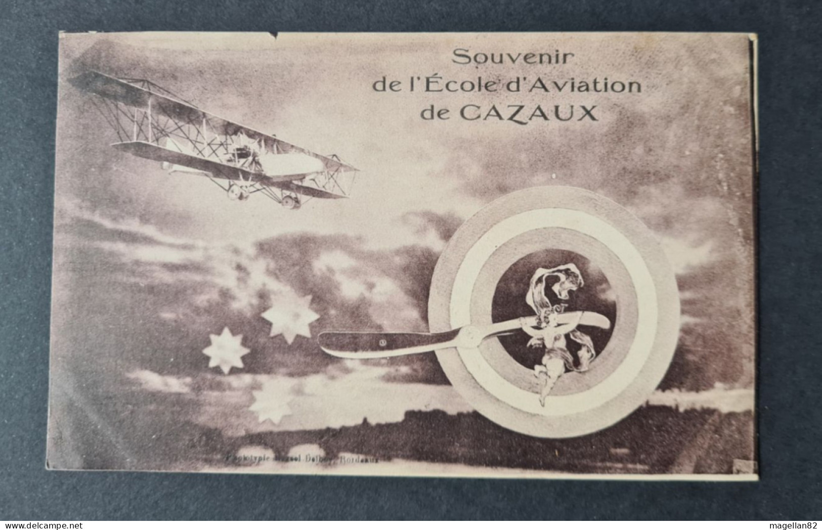 Cpa. Souvenir De L'Ecole D'Aviation De Cazau. Base Aérienne. Armée De L'air - 1914-1918: 1ère Guerre