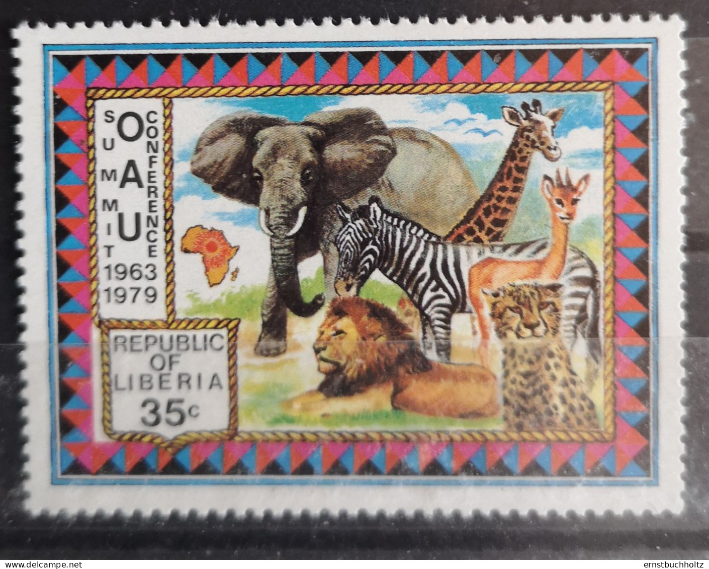 Liberia 1979 OAU Wildtiere/Masken/Vögel Mi 1094/97** Nur Die Tiere 1v Im Angebot - Liberia
