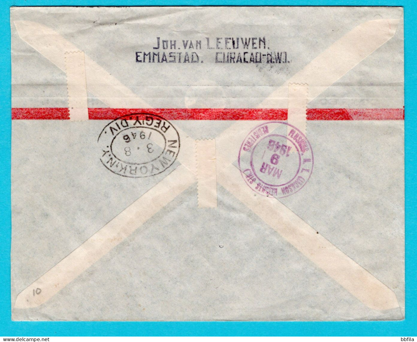CURAÇAO Luchtpost R Brief 1946 Willemstad Naar New York, USA - Curaçao, Antilles Neérlandaises, Aruba