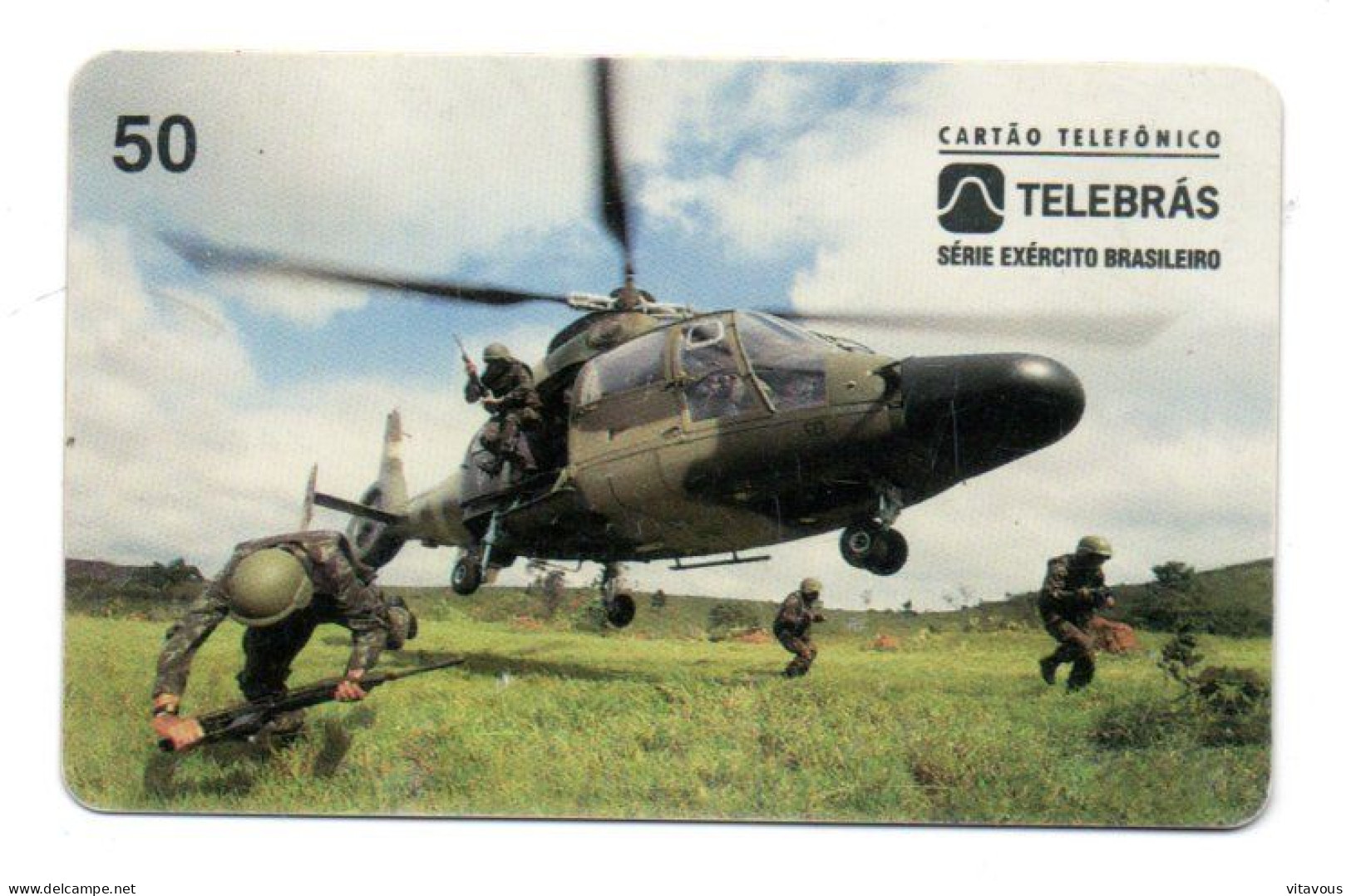 Armée Soldat Army Hélicoptère  Helicopter  Avion Jet Télécarte Brésil Phonecard  (K 415) - Brésil