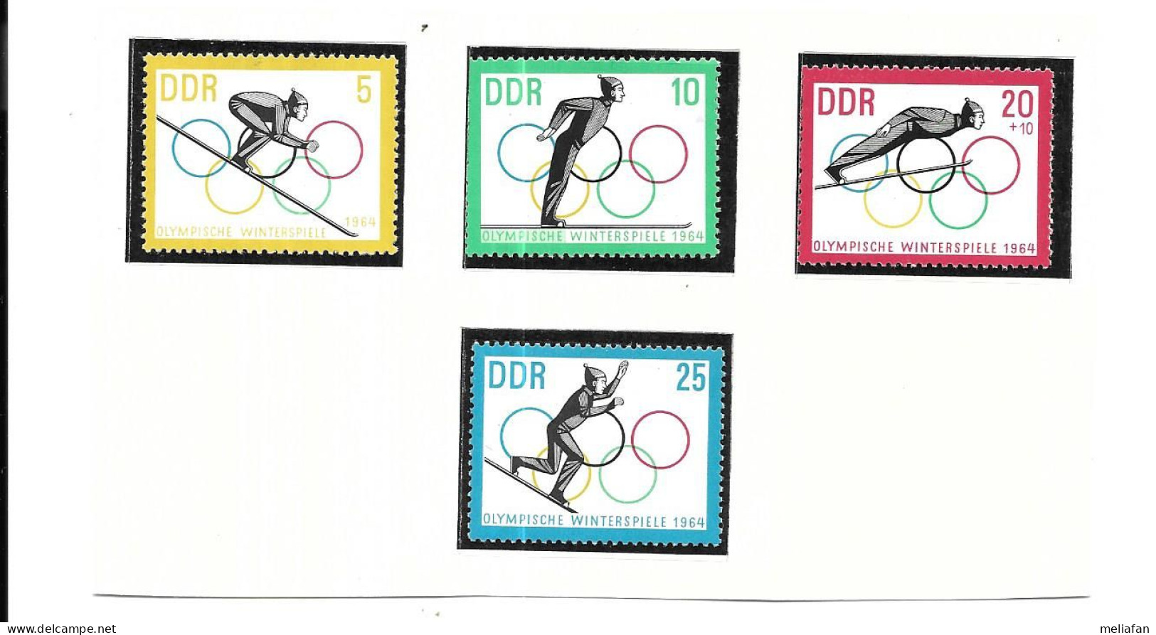 DF72 - TIMBRES POSTE DDR - JEUX OLYMPIQUES 1964 - SAUT A SKI - Hiver 1964: Innsbruck