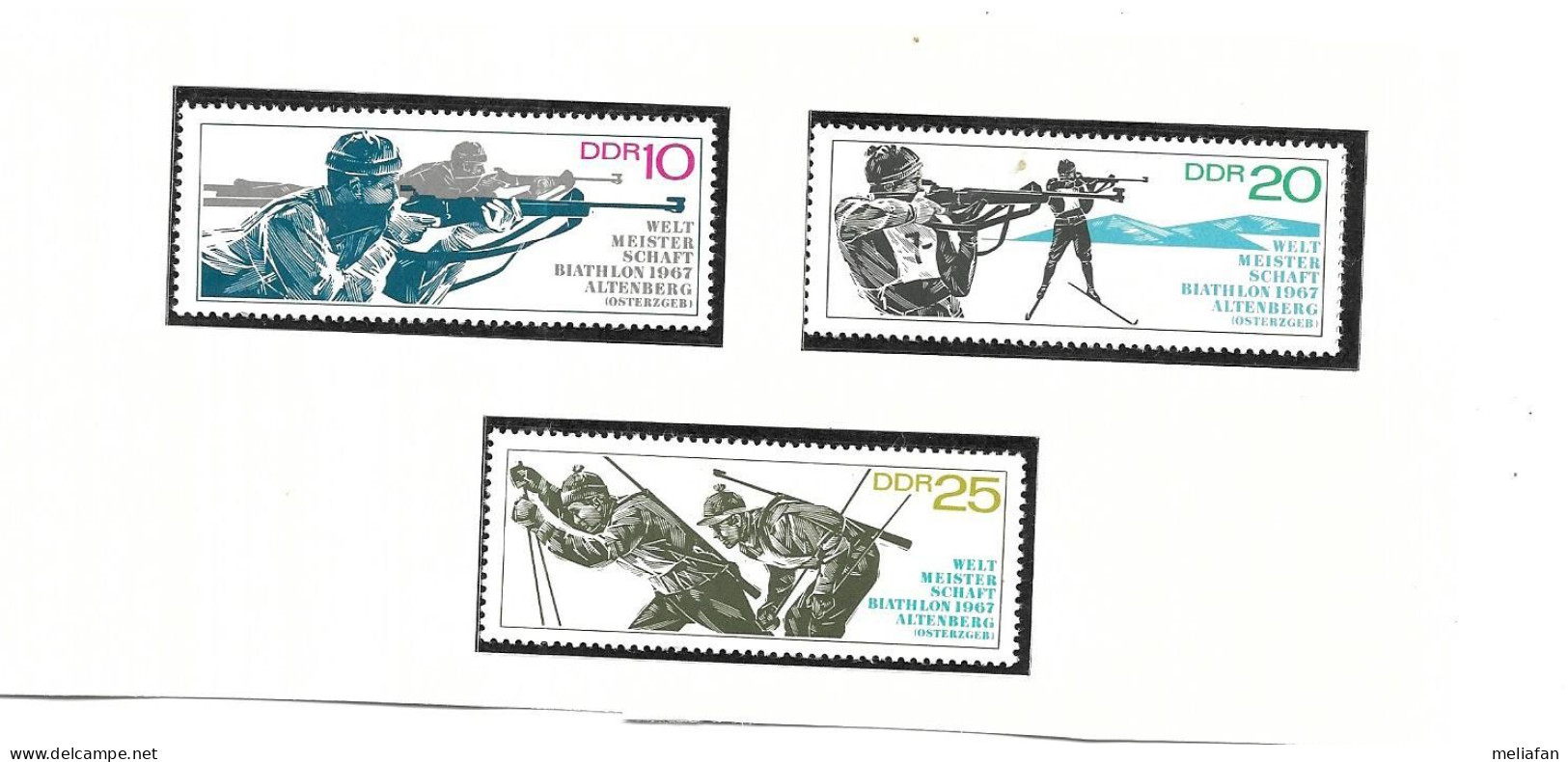 DF73 - TIMBRES POSTE DDR - CHAMPIONNAT DU MONDE DE BIATHLON 1967 - Skiing