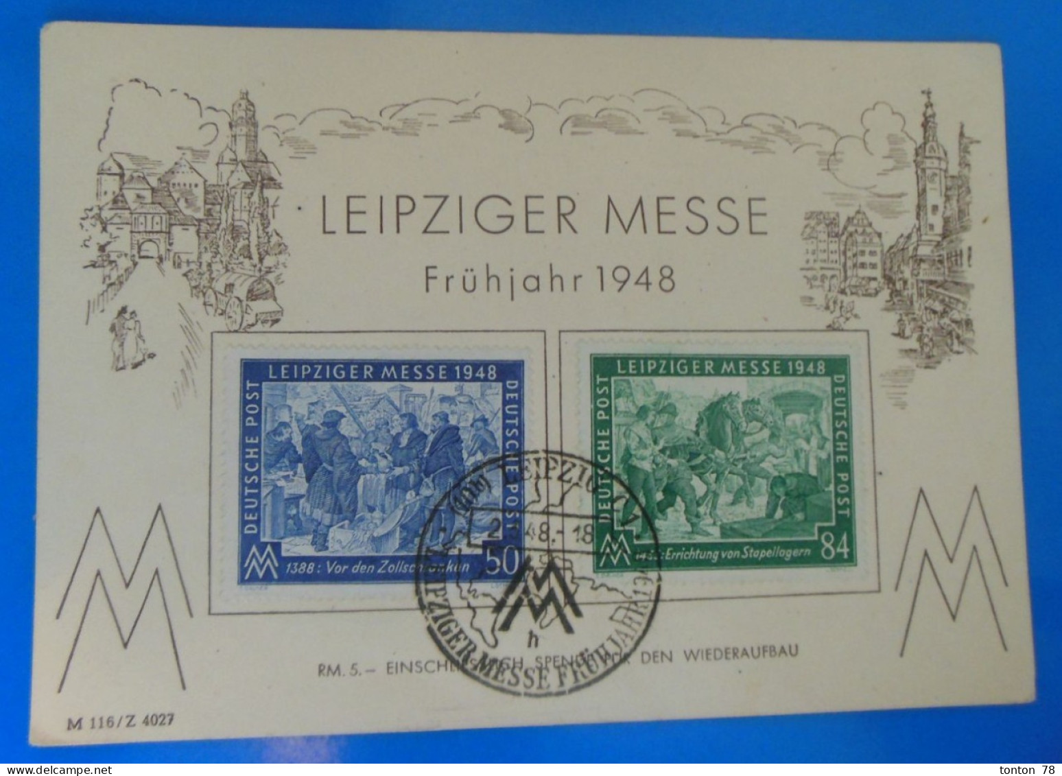 TIMBRE SUR CARTE D' ALLEMAGNE   -  LEIPZIGER MESSE FRUHJAHR 1948 - Brieven En Documenten