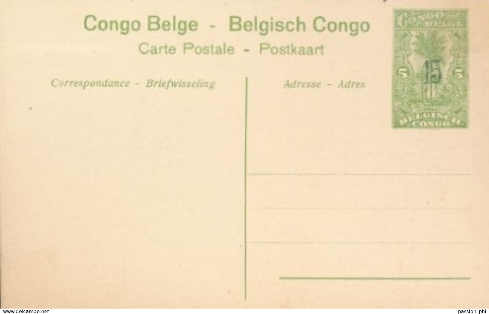 ZAC BELGIAN CONGO  PPS SBEP 52 VIEW 40 UNUSED - Postwaardestukken