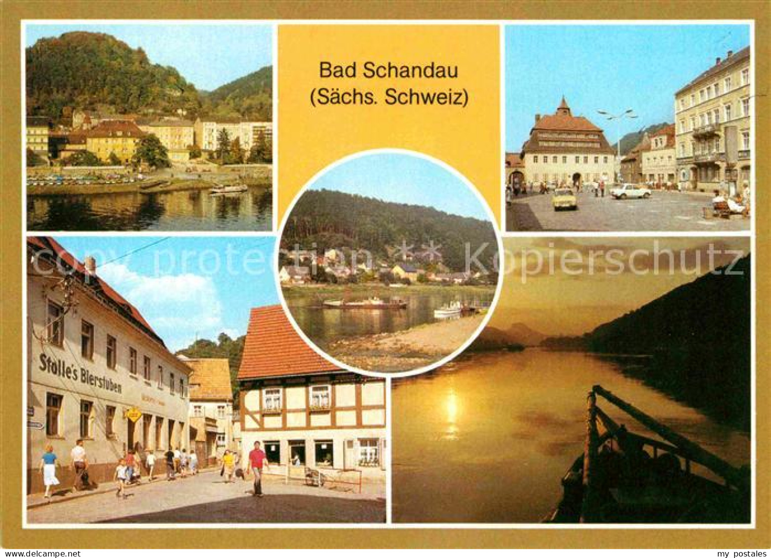 72629409 Bad Schandau Teilansicht Markt Poststrasse Dampferanlegestelle Abendsti - Bad Schandau