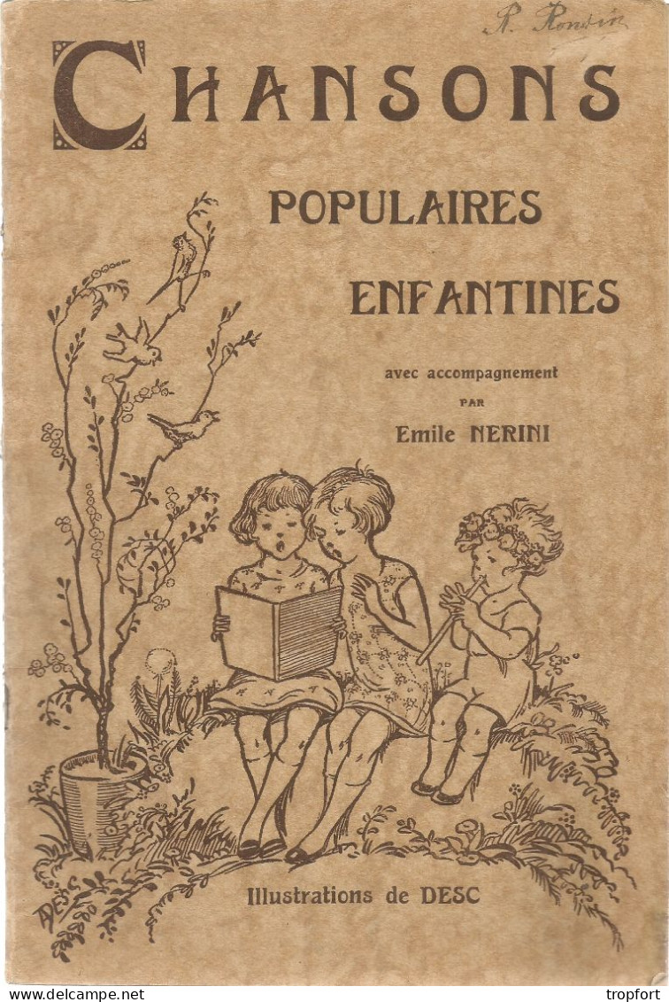 Recueil Partitions CHANSONS POPULAIRES ENFANTINES Cover Style POULBOT  Par DESC Musique Enfant - Scores & Partitions