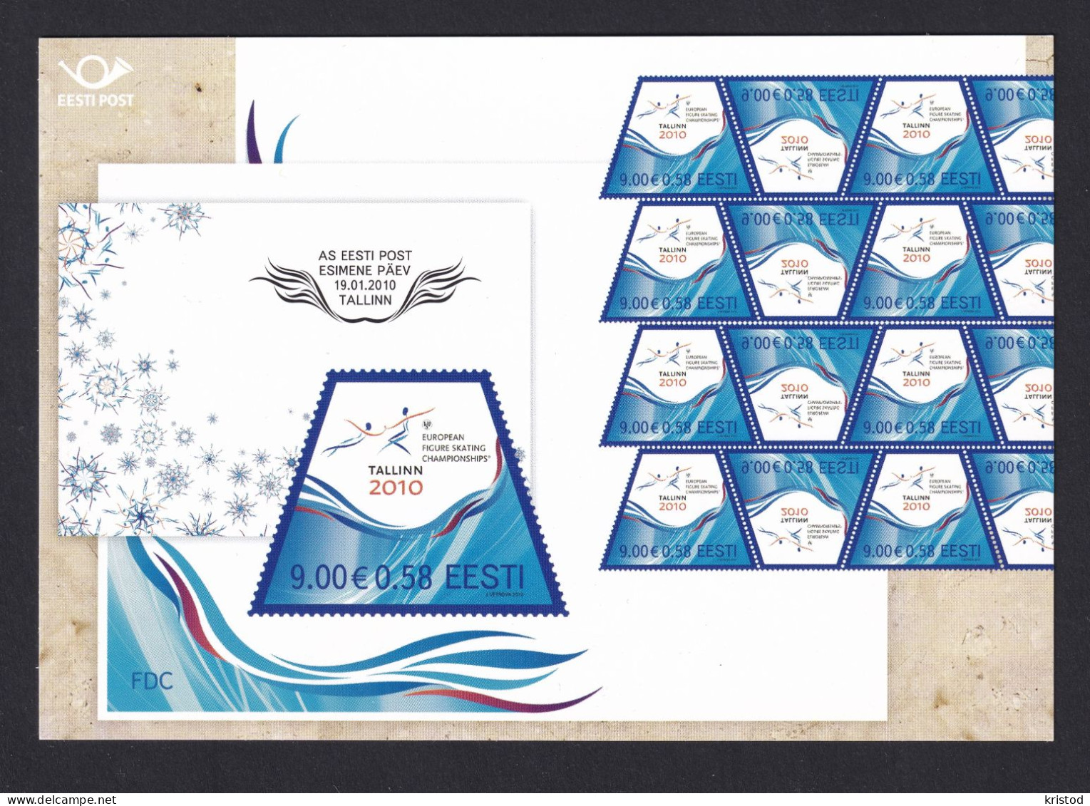 Stamps Card. Die Europameisterschaften Im Eiskunstlauf In Tallinn - Estonie
