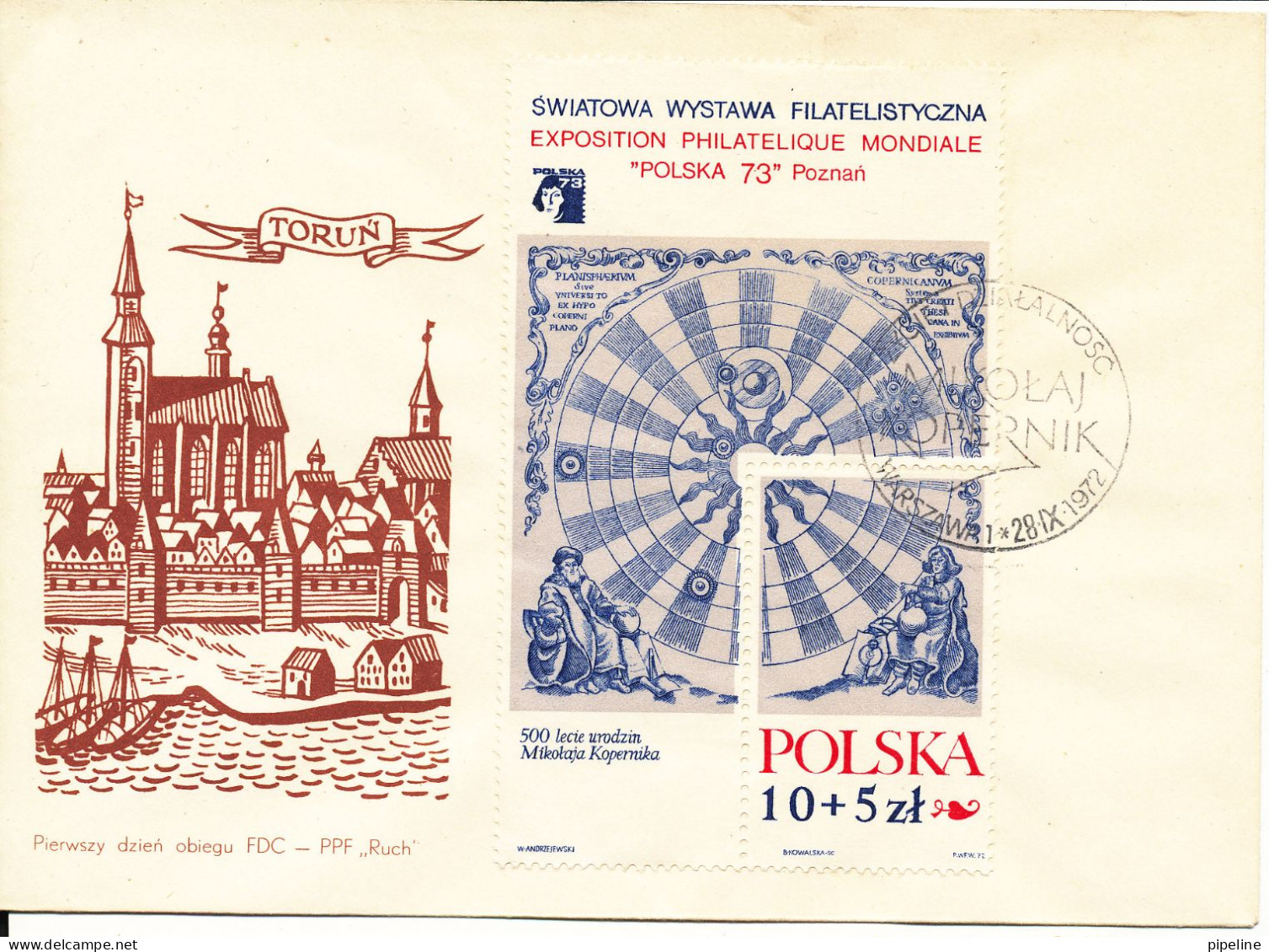 Poland FDC 28-9-1972 International Stamp Exhibition Poznan 1973 With Cachet - FDC