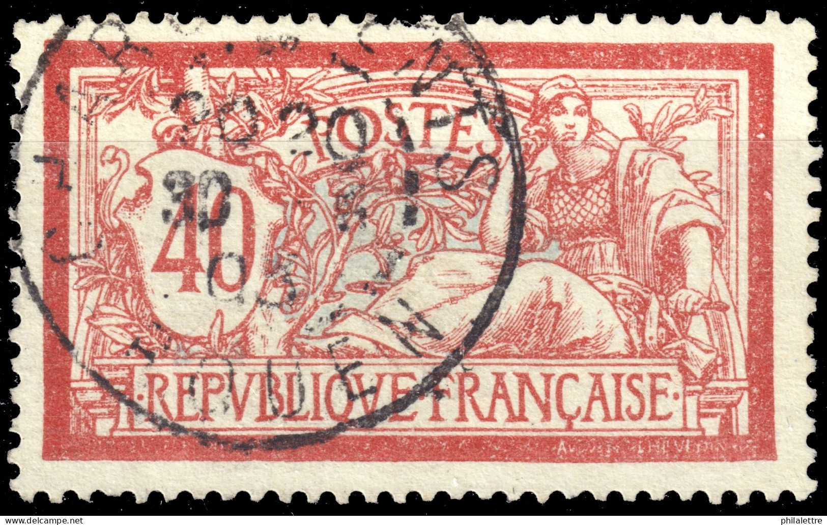 FRANCE - 1905 TàD "CHARGEMENTS / ROUEN" Sur Yv.119 40c Merson Rouge & Bleu - 1900-27 Merson