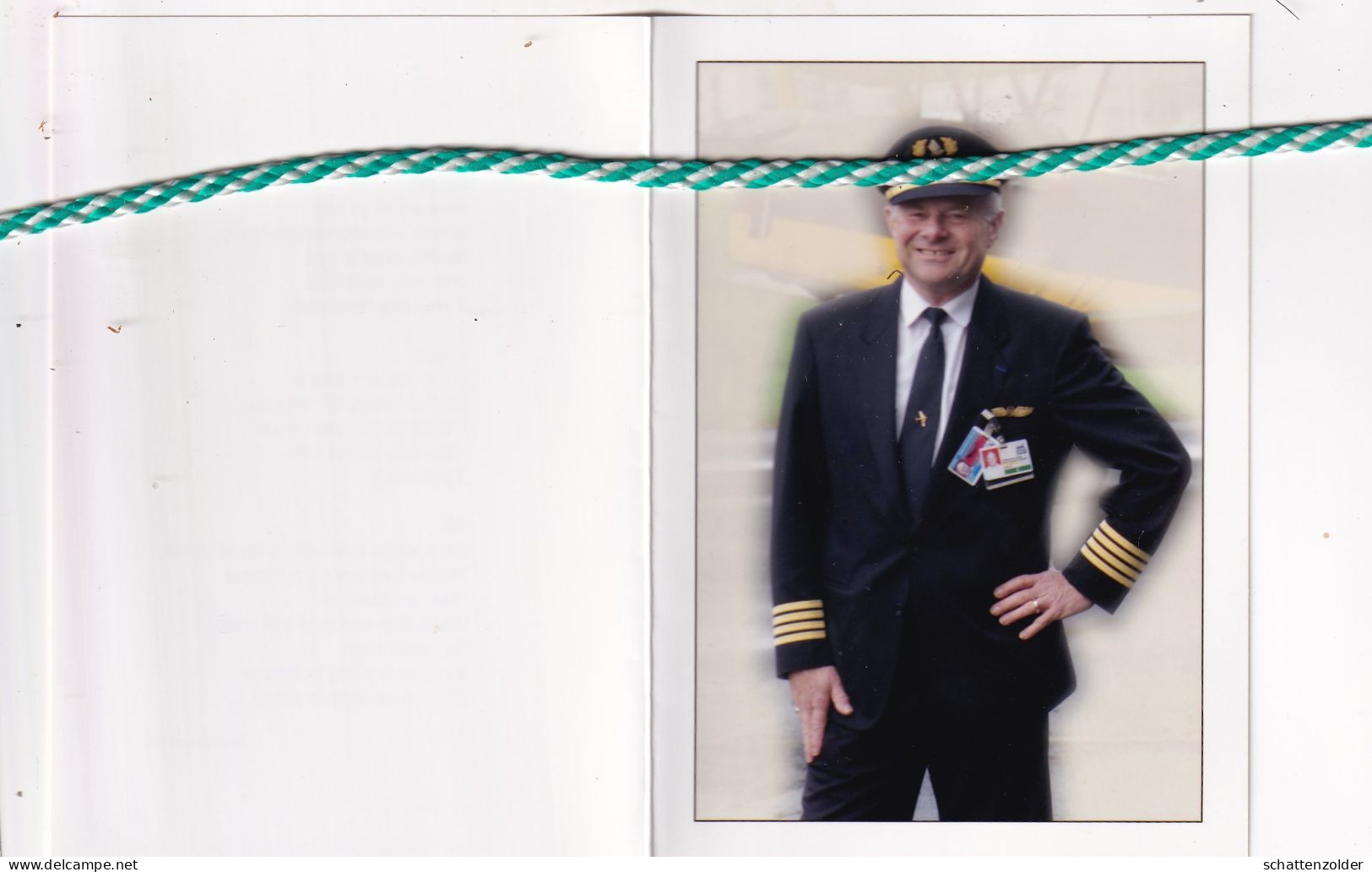 Frank Dassen-Cassidy, Deurne 1942, Zaventem 2003. Captain Boeing 757, 747. Foto - Décès