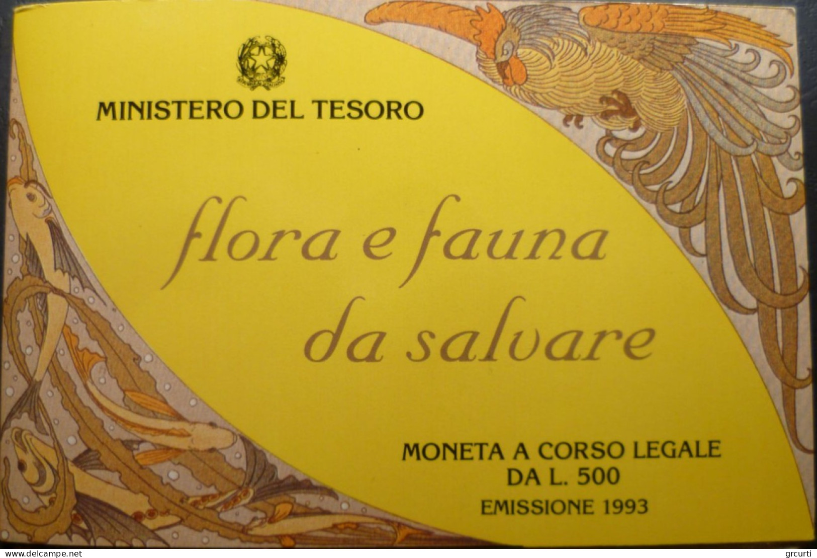 Italia - 500 Lire 1993 - Flora E Fauna - 3° Emissione - Gig# 456 - KM# 157 - 500 Lire
