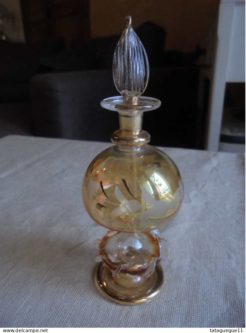 Ancien - Fiole à Parfum En Verre Soufflé - Verre & Cristal