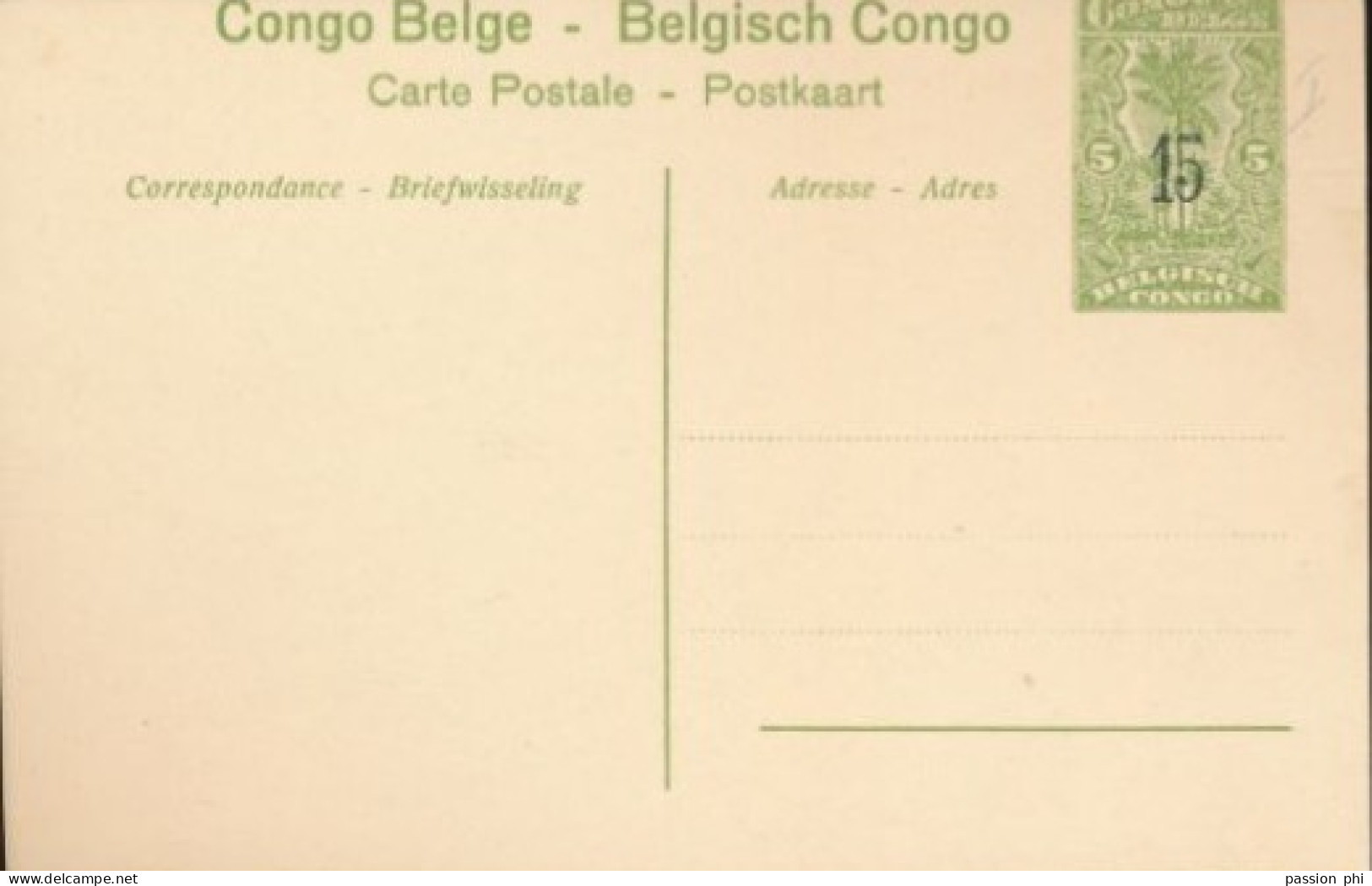 ZAC BELGIAN CONGO  PPS SBEP 52 VIEW 45 UNUSED CURIOSITY BAD CUT ON THE BACK - Stamped Stationery