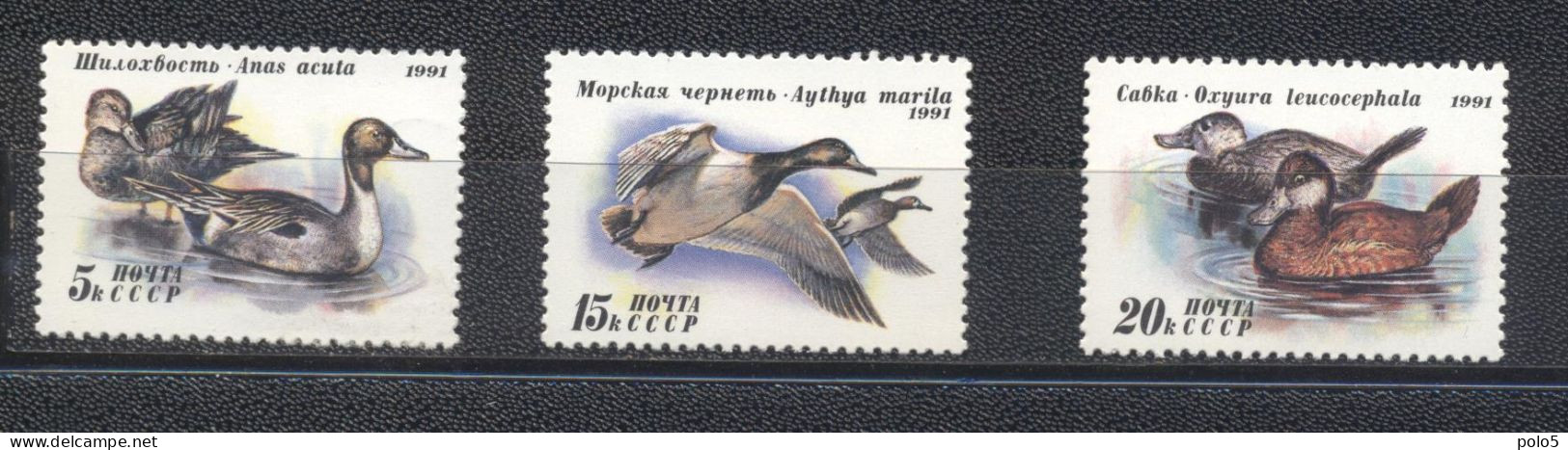 URSS 1991-Ducks  Set (3v) - Unused Stamps
