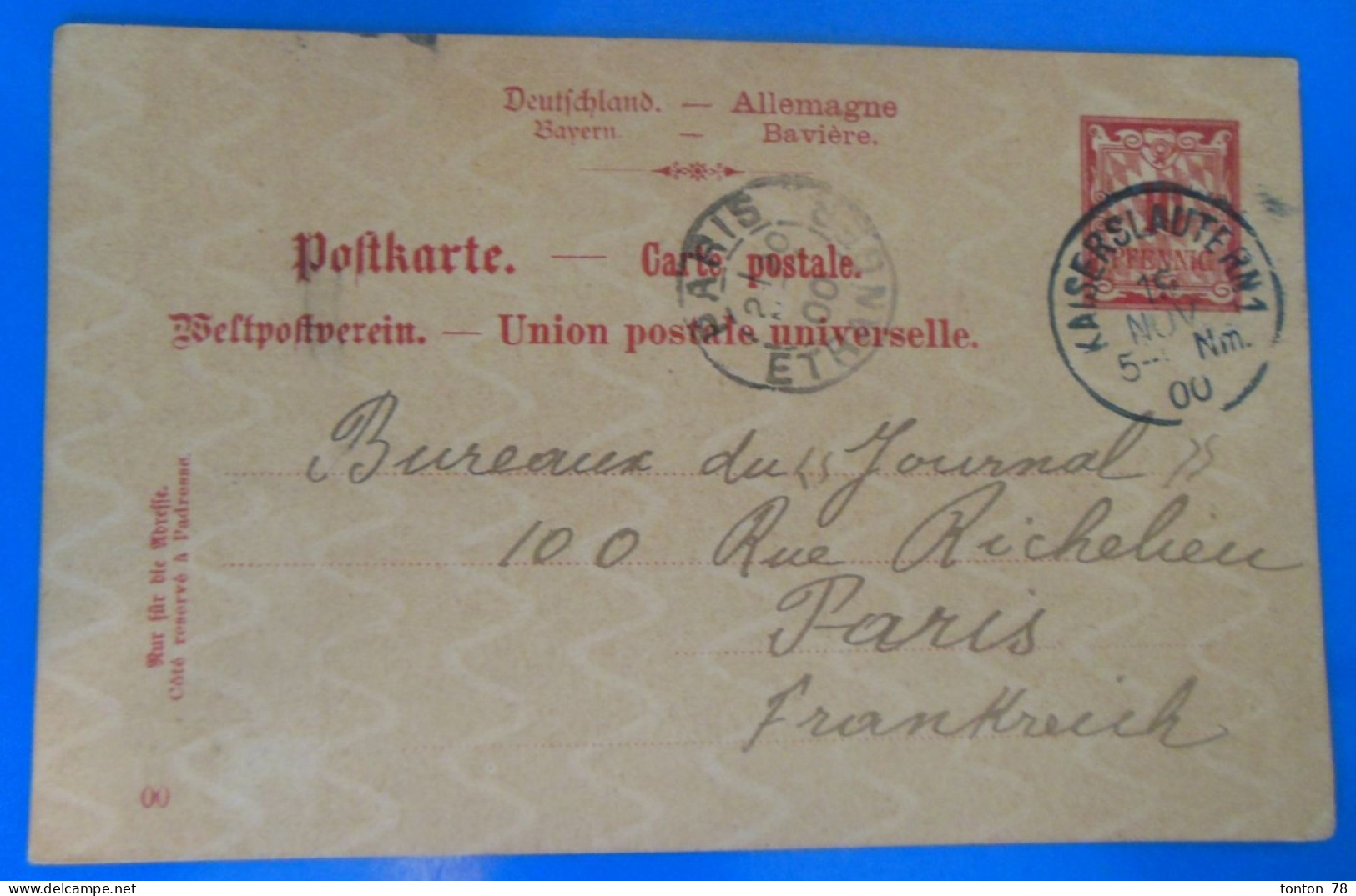 ENTIER POSTAL SUR CARTE  -  1900 - Briefkaarten