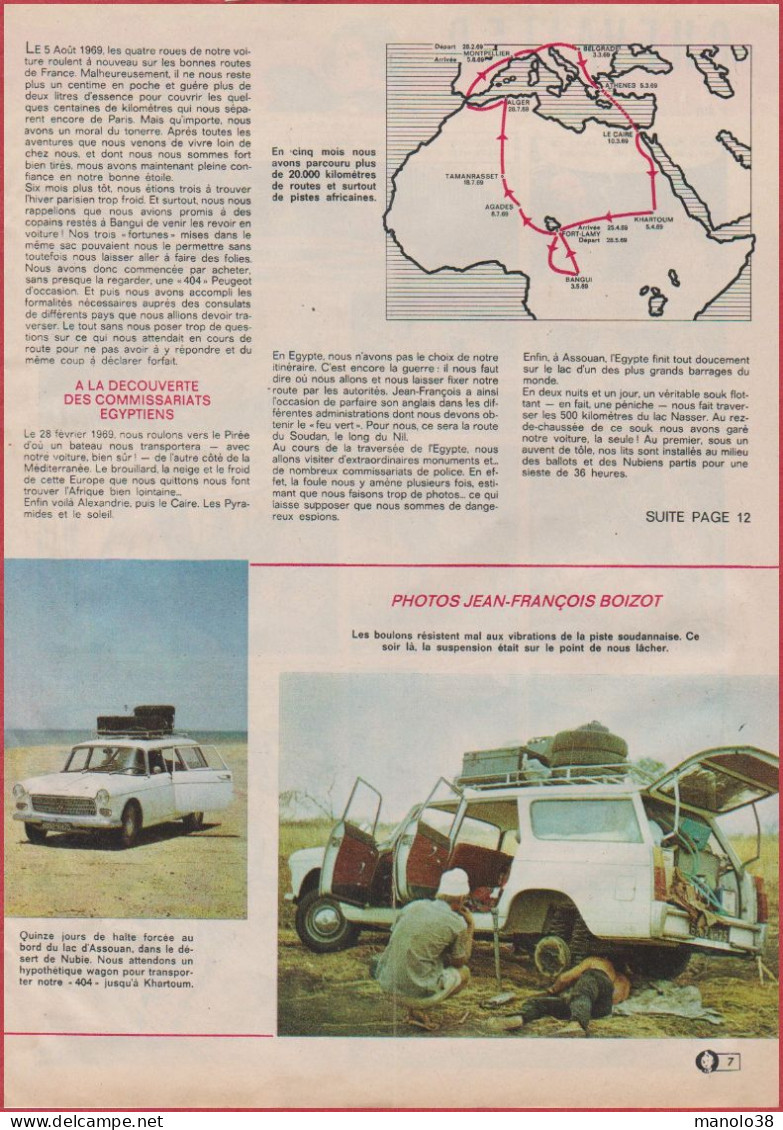 En Peugeot 404, 3 Jeunes Ont Vécu L'aventure En Afrique. Reportage. Automobile. 1970. - Documentos Históricos