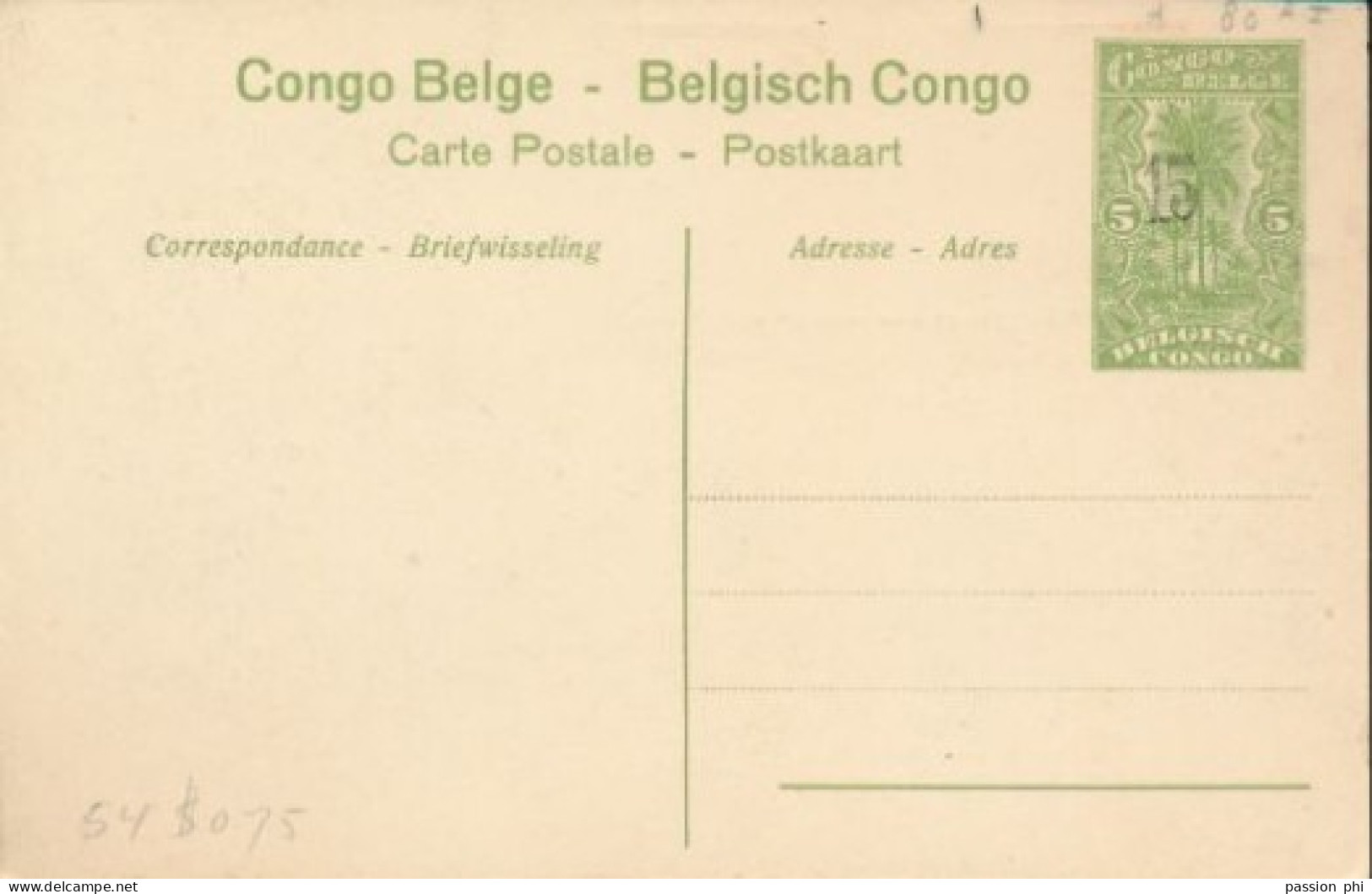 ZAC BELGIAN CONGO  PPS SBEP 52 VIEW 47 UNUSED - Entiers Postaux