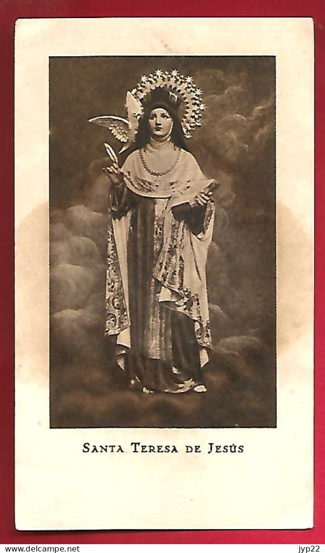 Image Pieuse Santa Teresa De Jesus - Prière Burriana Octobre 1940 - Imp. ? Chorda - Espagnol Espagne ... - Images Religieuses