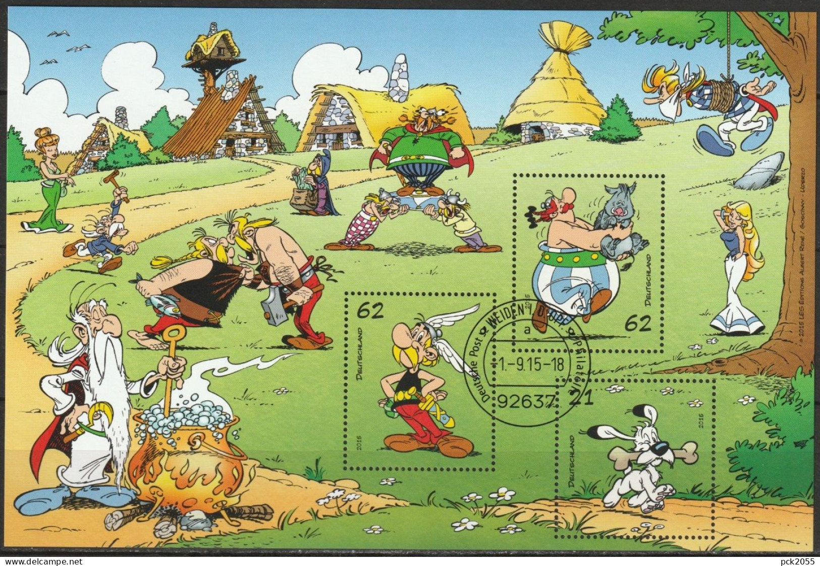 Deutschland 2015 MiNr.3175 - 3177 Block 80 O Gestempelt ESST. Asterix ( Bl. 17 ) - 2011-2020