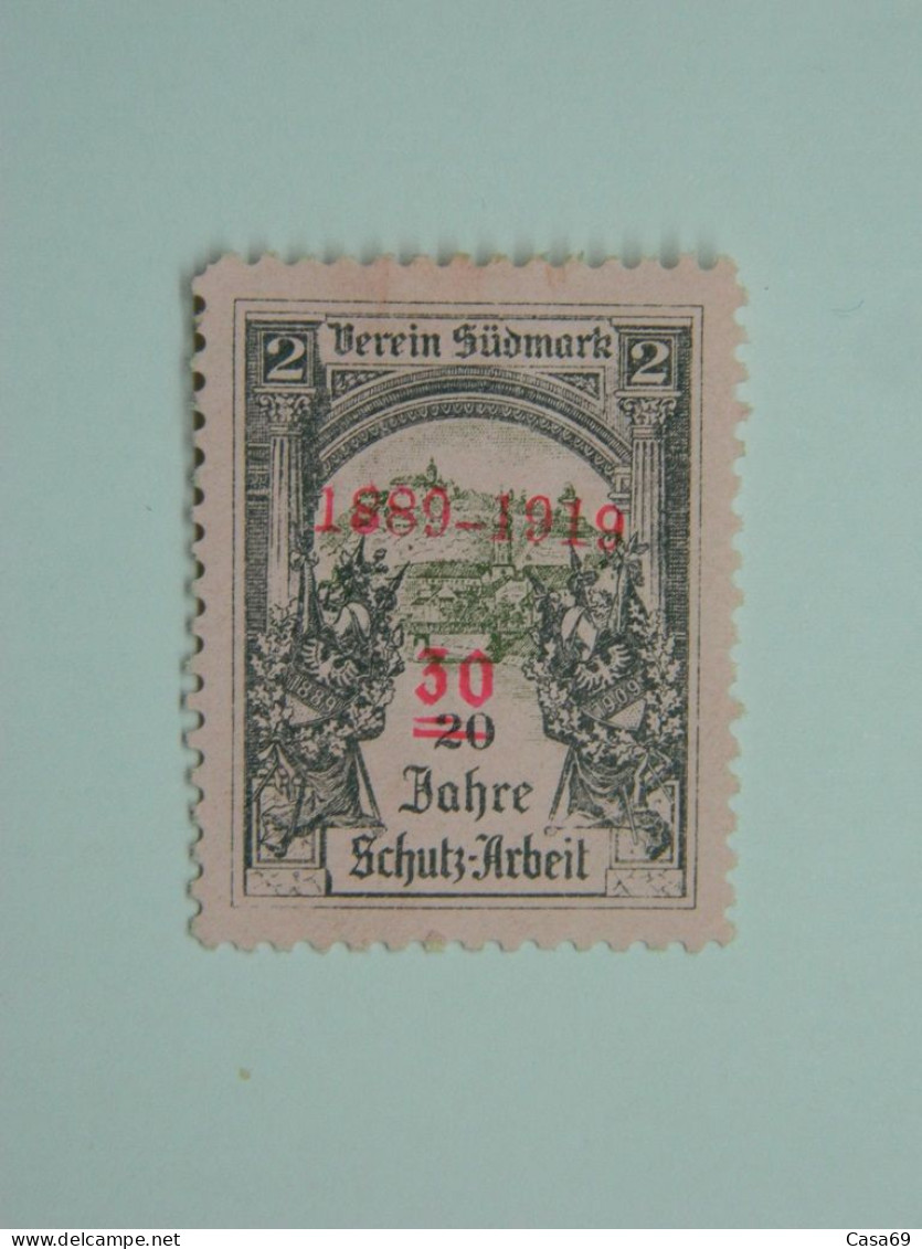 Reklamemarke 30 Jahre Schutz Arbeit Verein Südmark Graz Österreich 1919 - Erinnophilie