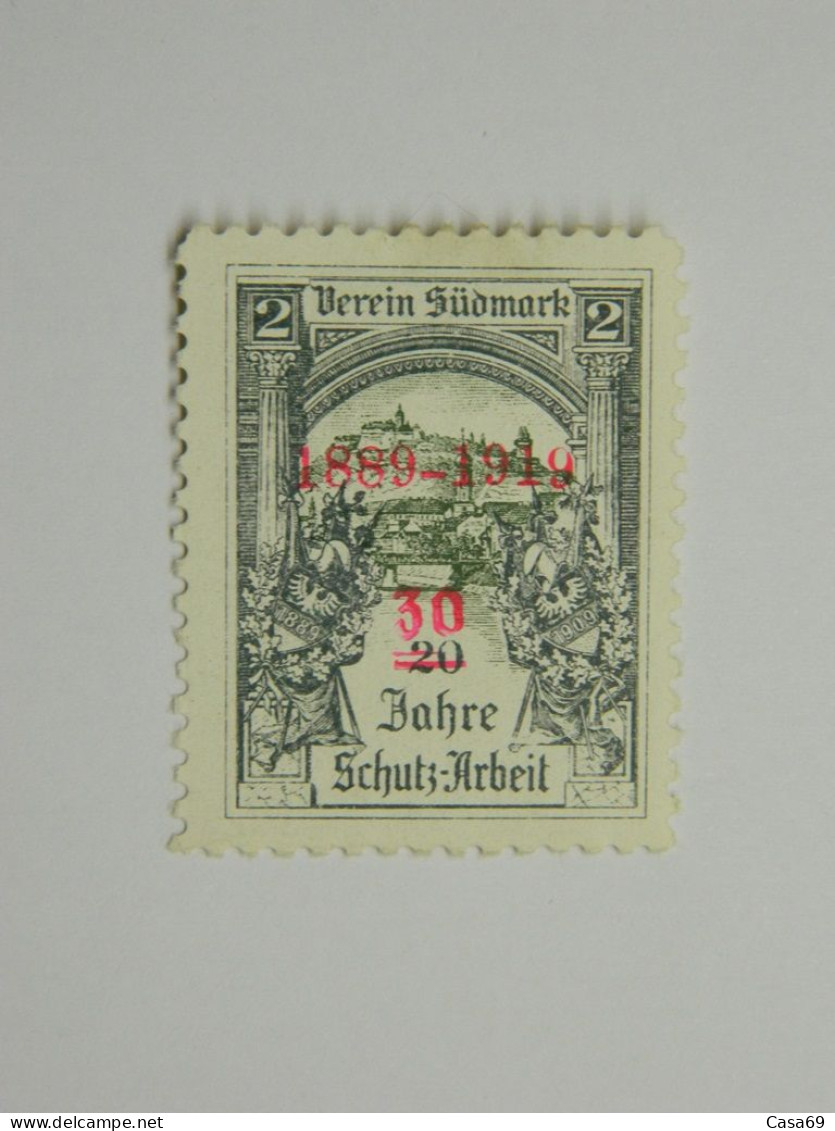 Reklamemarke 30 Jahre Schutz Arbeit Verein Südmark Graz Österreich 1919 - Cinderellas