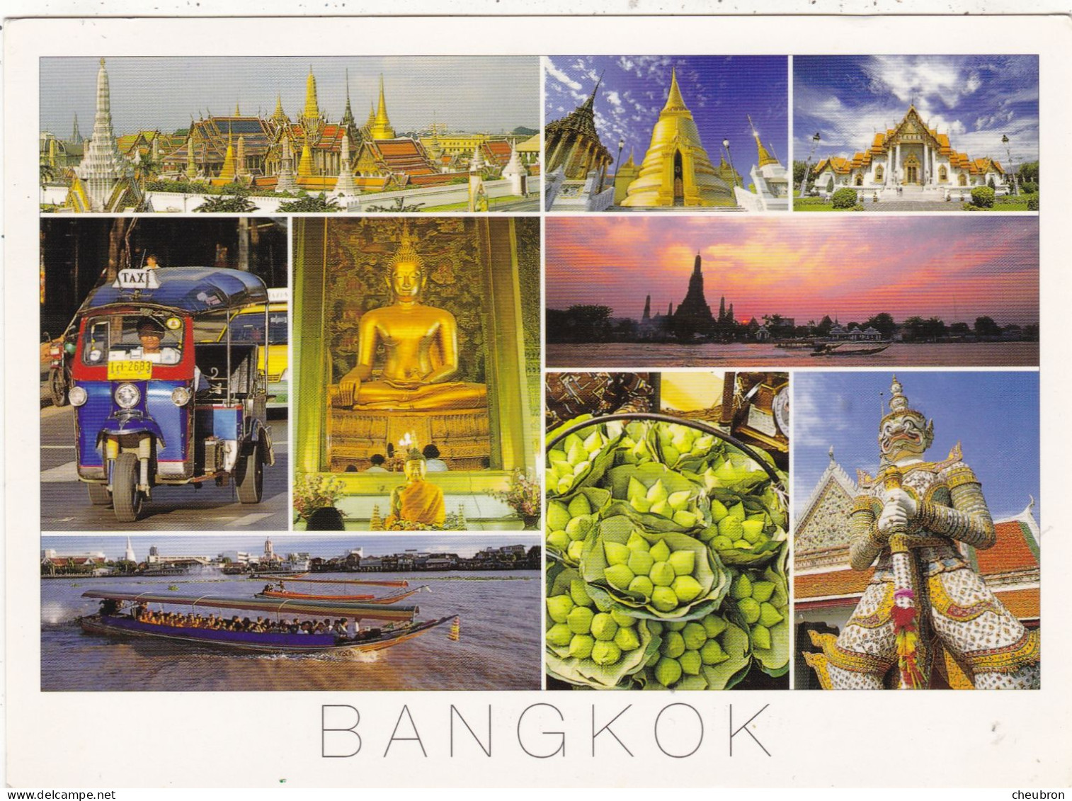 THAILANDE.BANGKOK (ENVOYE DE) . MULTIVUES." THE CITY OF BANGKOK ". ANNEE 2000 +TEXTE +TIMBRES. FORMAT 16.5x12cm - Thaïland
