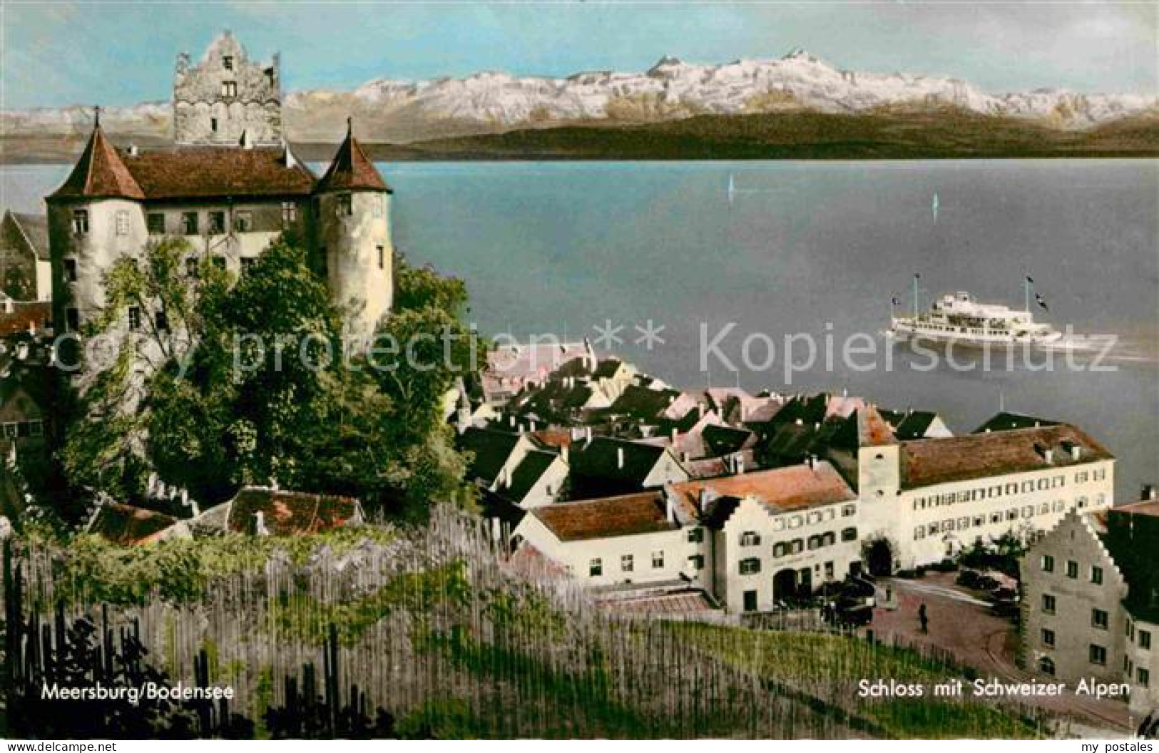 72627520 Meersburg Bodensee Schloss Mit Schweizer Alpen Meersburg - Meersburg