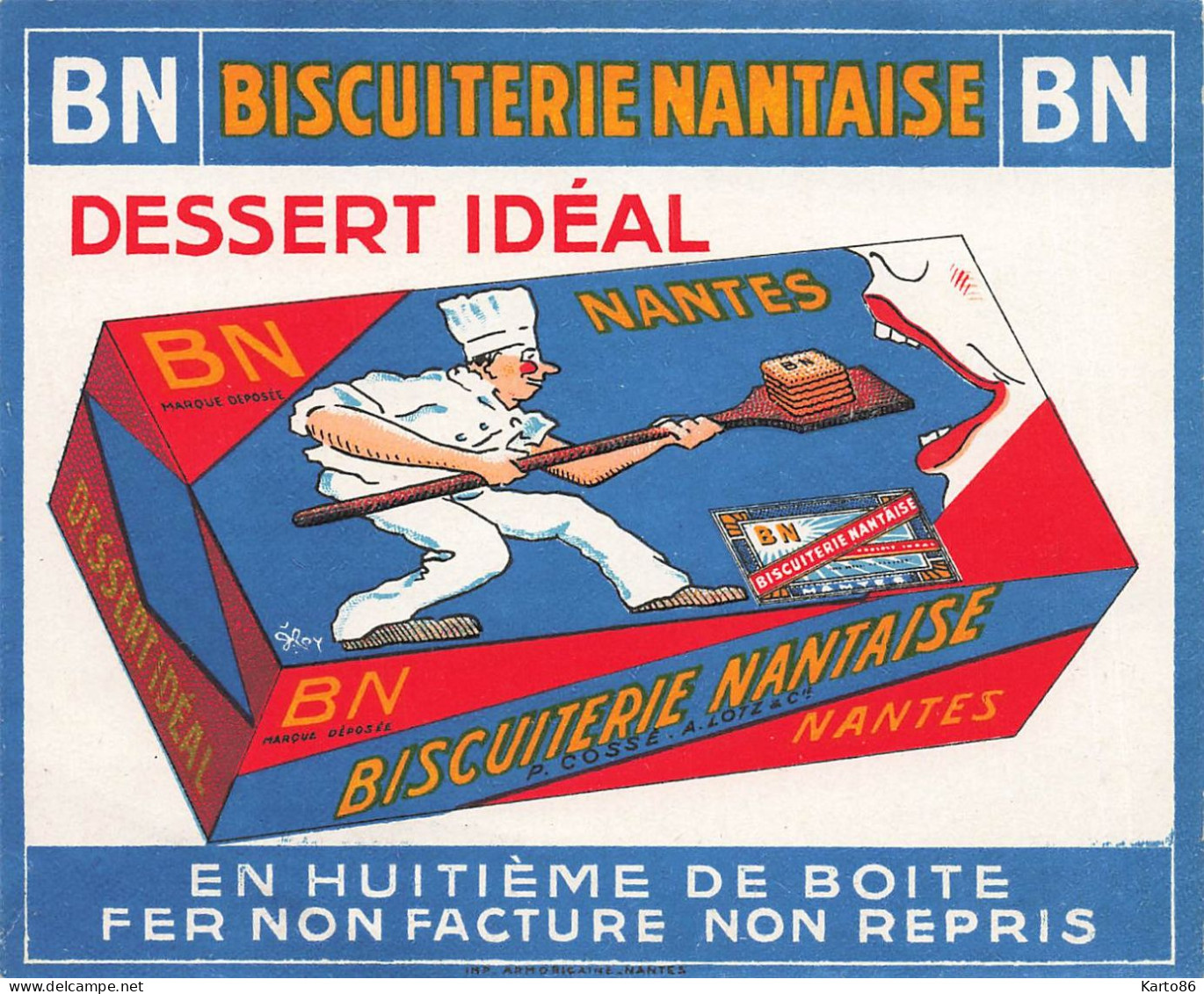Nantes * Biscuiterie Nantaise BN Biscuits * Usine Industrie * Image Doc Publicitaire Ancien Illustré * 12x10cm - Nantes
