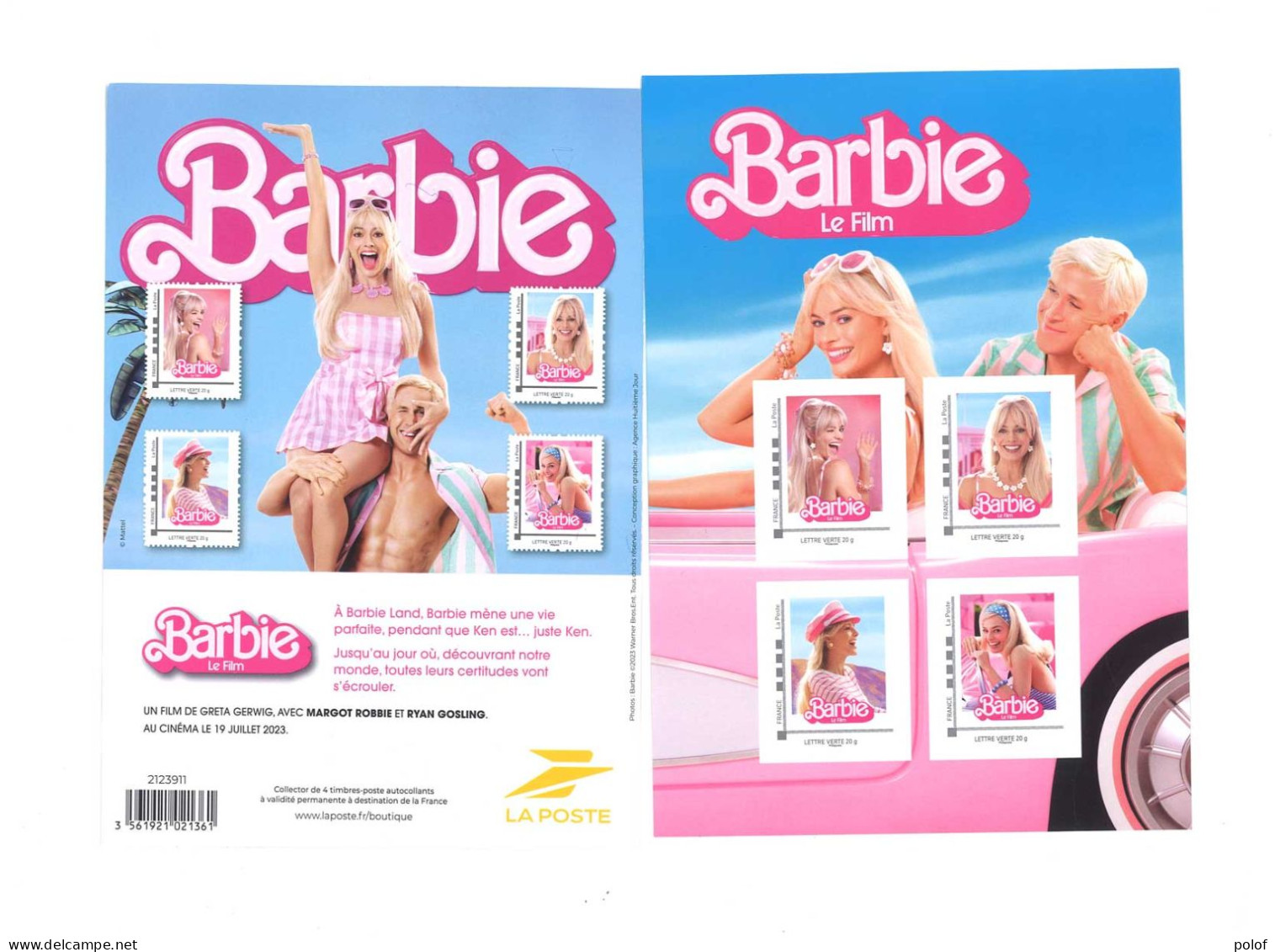 COLLECTOR - Barbie - Le Film   - 4 Timbres à Valeur Permanente (Lettre Verte)-  Sous Blister (C 171) - Collectors