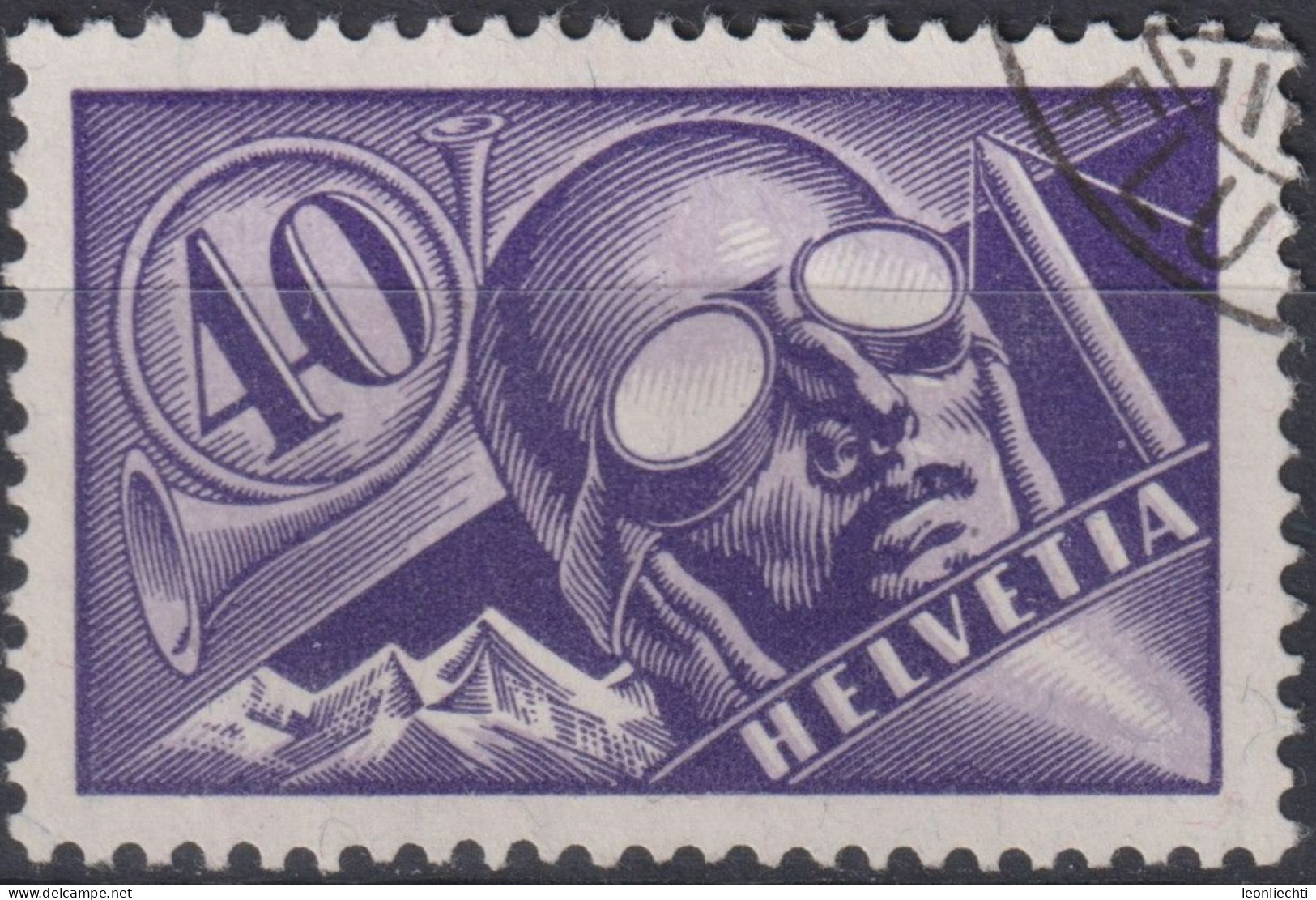 1923 Flugpost Schweiz ⵙ Zum:CH F7, Mi:CH 182x,Yt:CH.PA 7, Pilot In Flugzeug - Usati