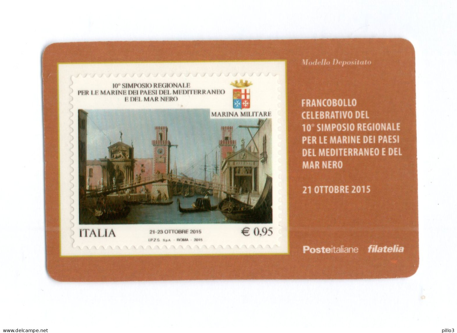 ITALIA  :  Tessera Fil.10° Simposio Per Le Marine Dei Paesi Del Mediterraneo   21.10.2015 - Cartes Philatéliques