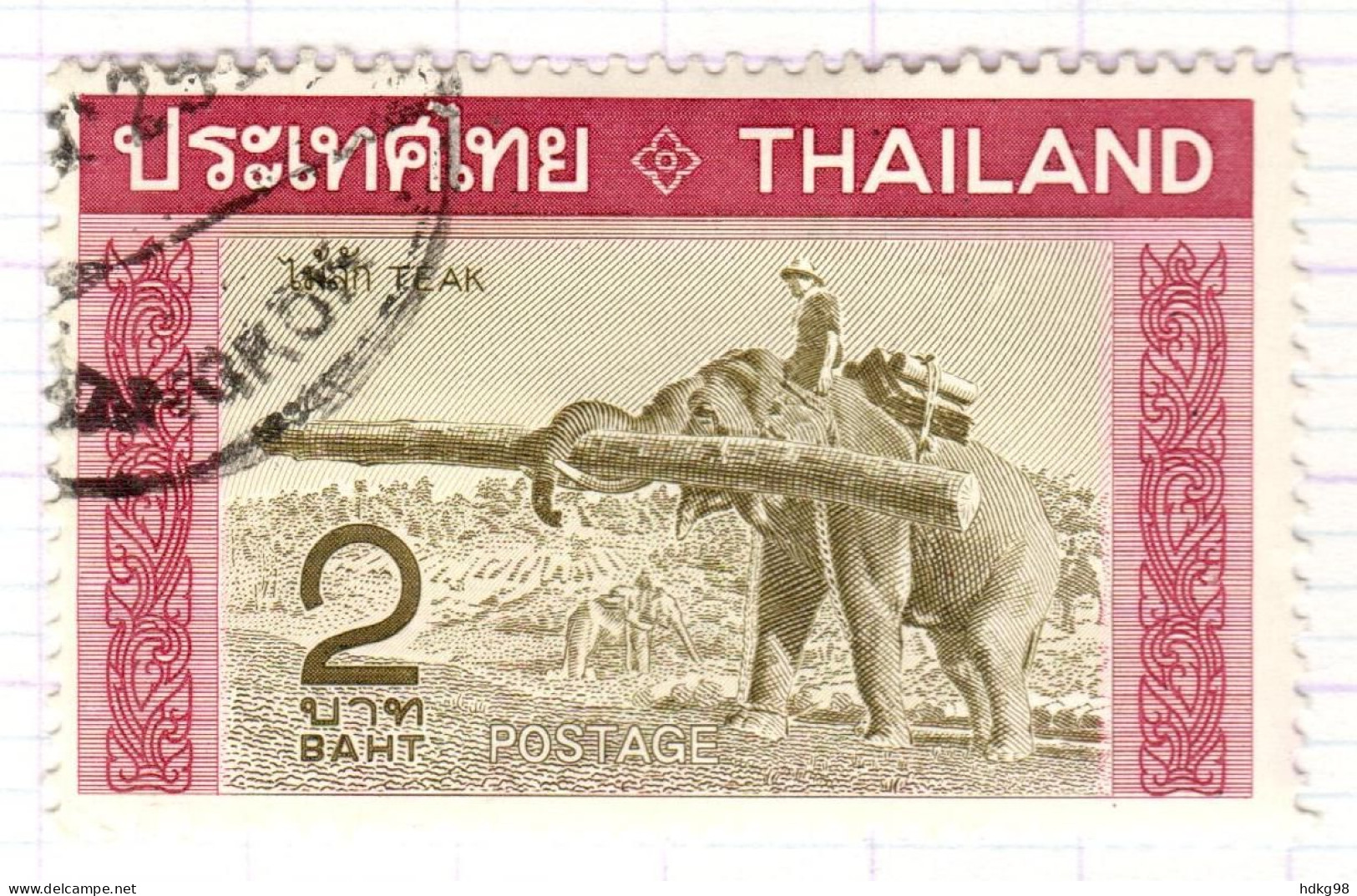 T+ Thailand 1968 Mi 513 Teakholz - Thaïlande