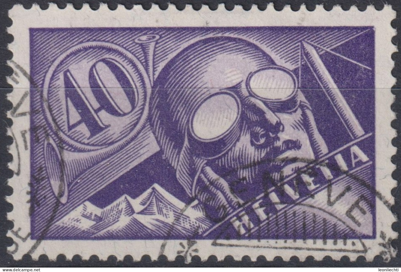 1923 Flugpost Schweiz ⵙ Zum:CH F7, Mi:CH 182x,Yt:CH.PA 7, Pilot In Flugzeug - Used Stamps