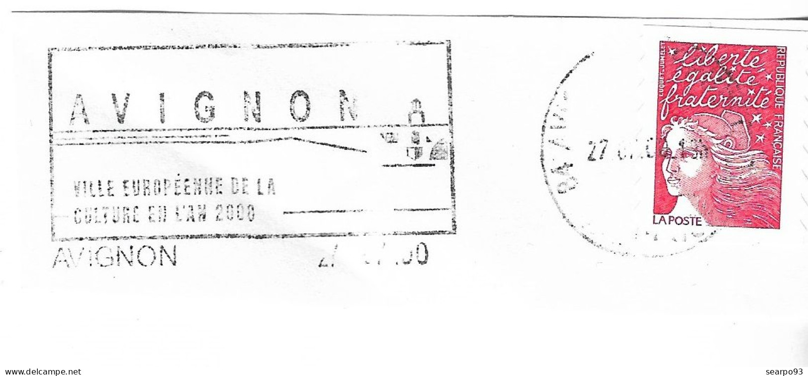 FRANCE. POSTMARK. EUROPEAN CITY OF CULTURE 2000. AVIGNON - 1961-....