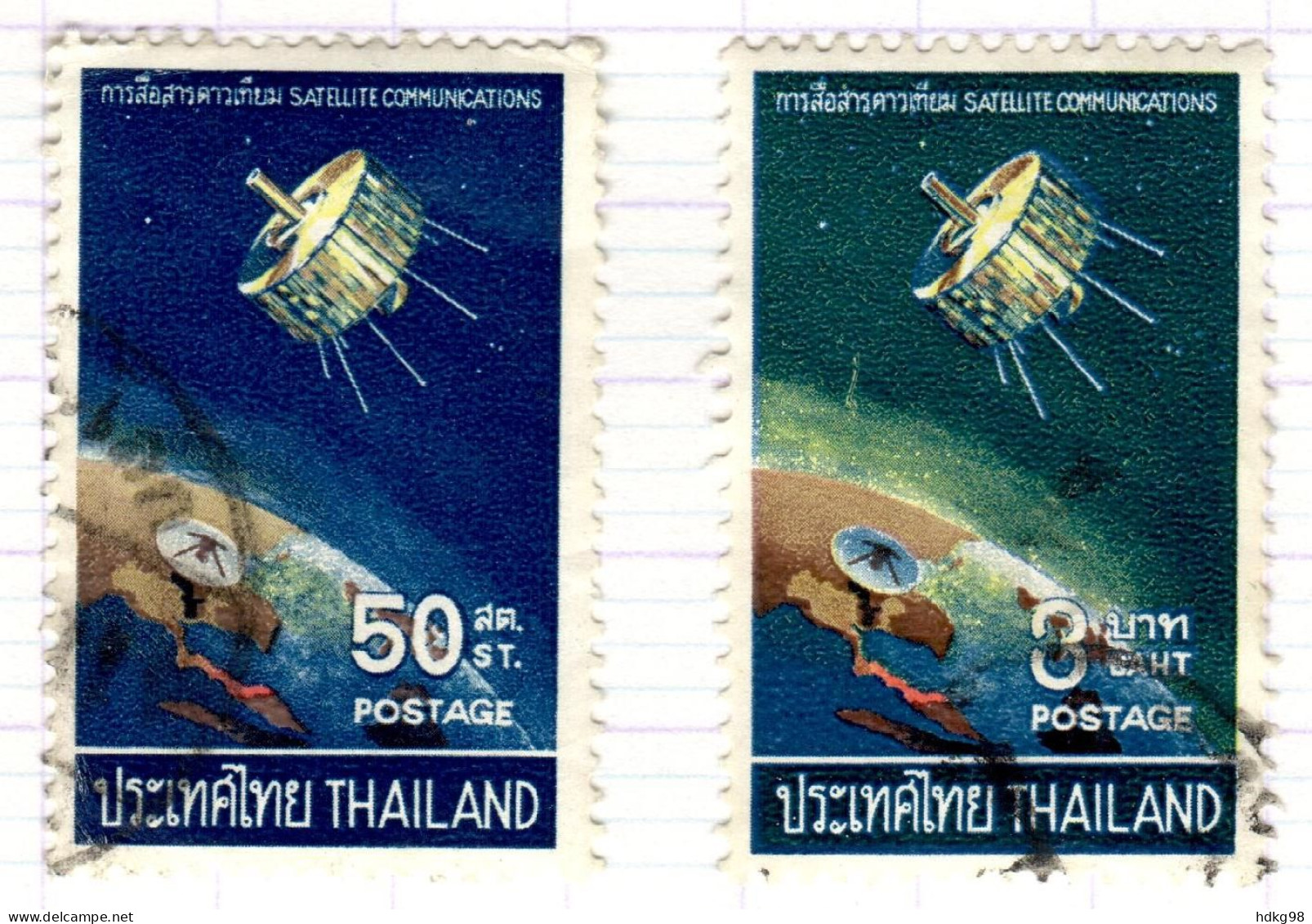 T+ Thailand 1968 Mi 514-15 Weltraumsatellit - Thaïlande